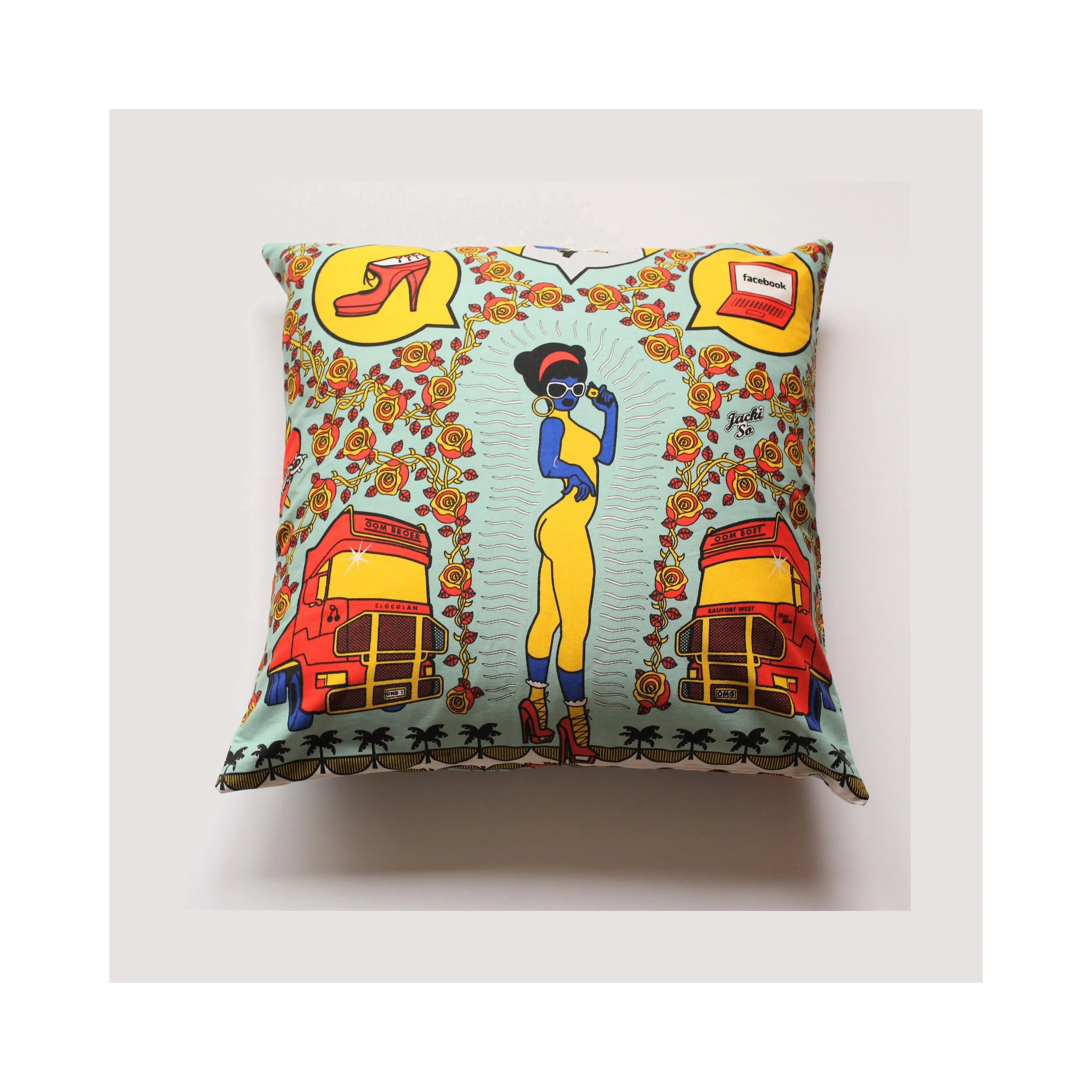 Light Blue Cheeky Girl Pillow