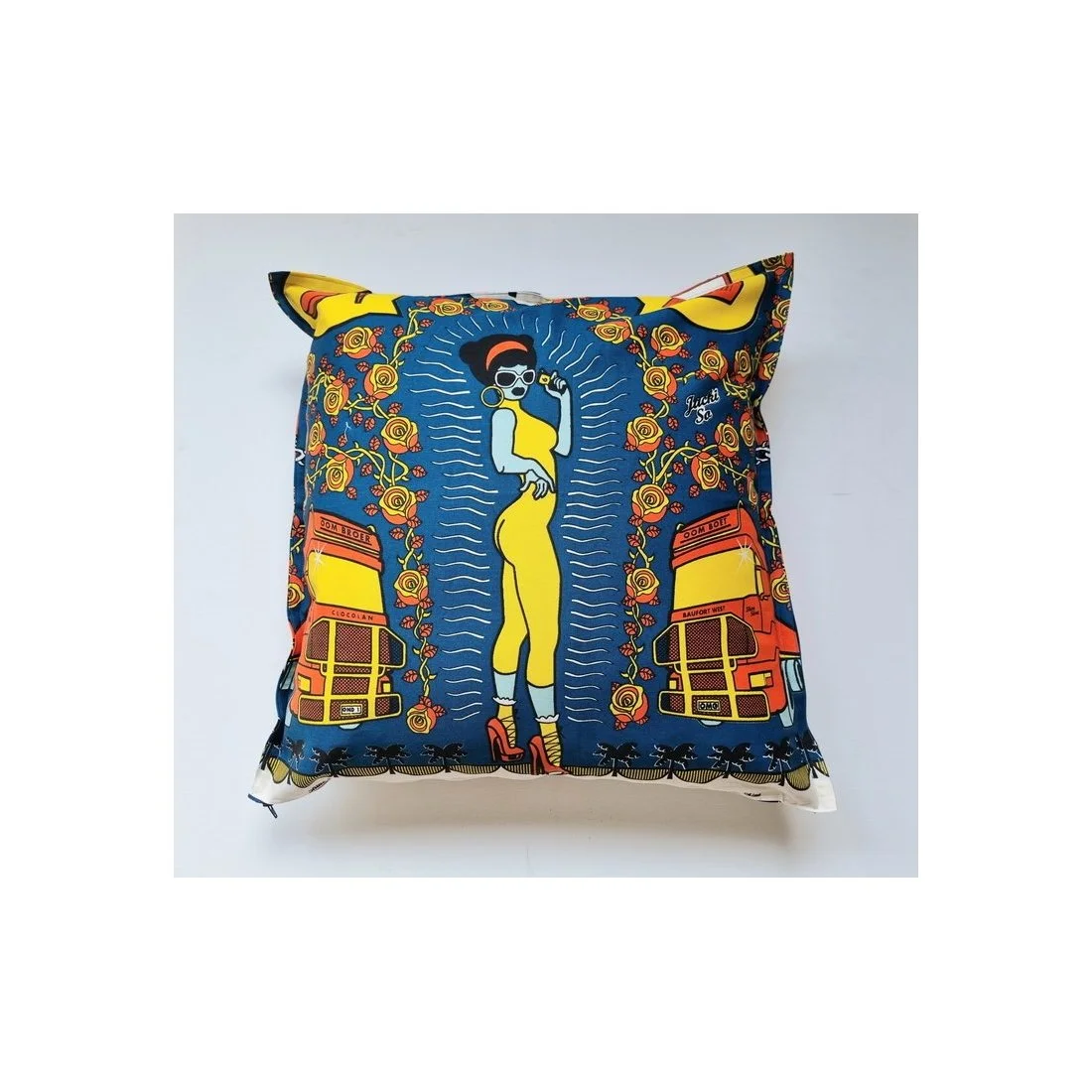 Dark Blue Cheeky Girl Pillow