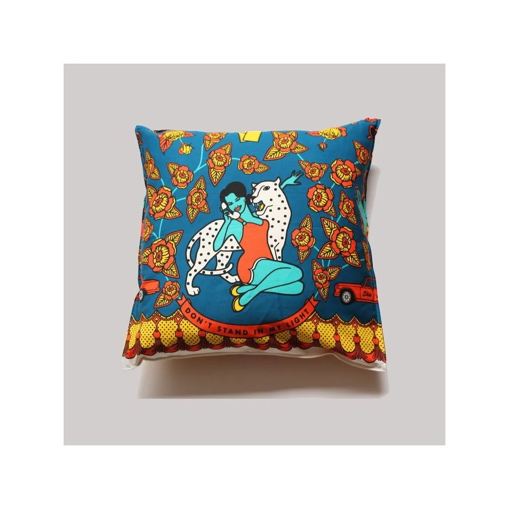 Dark Blue Call Girl Pillow