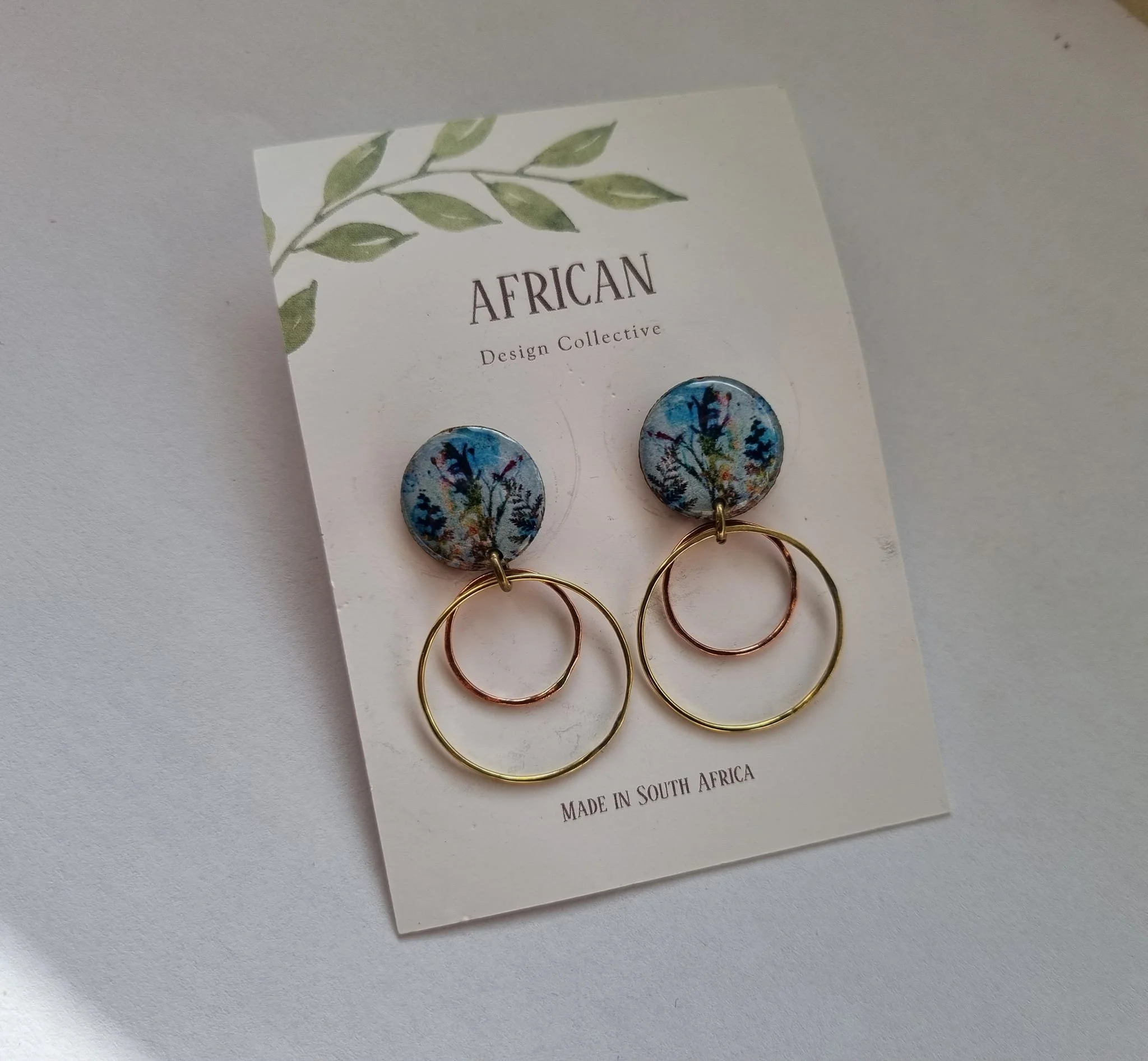 Mountain Leaves Double Hoops