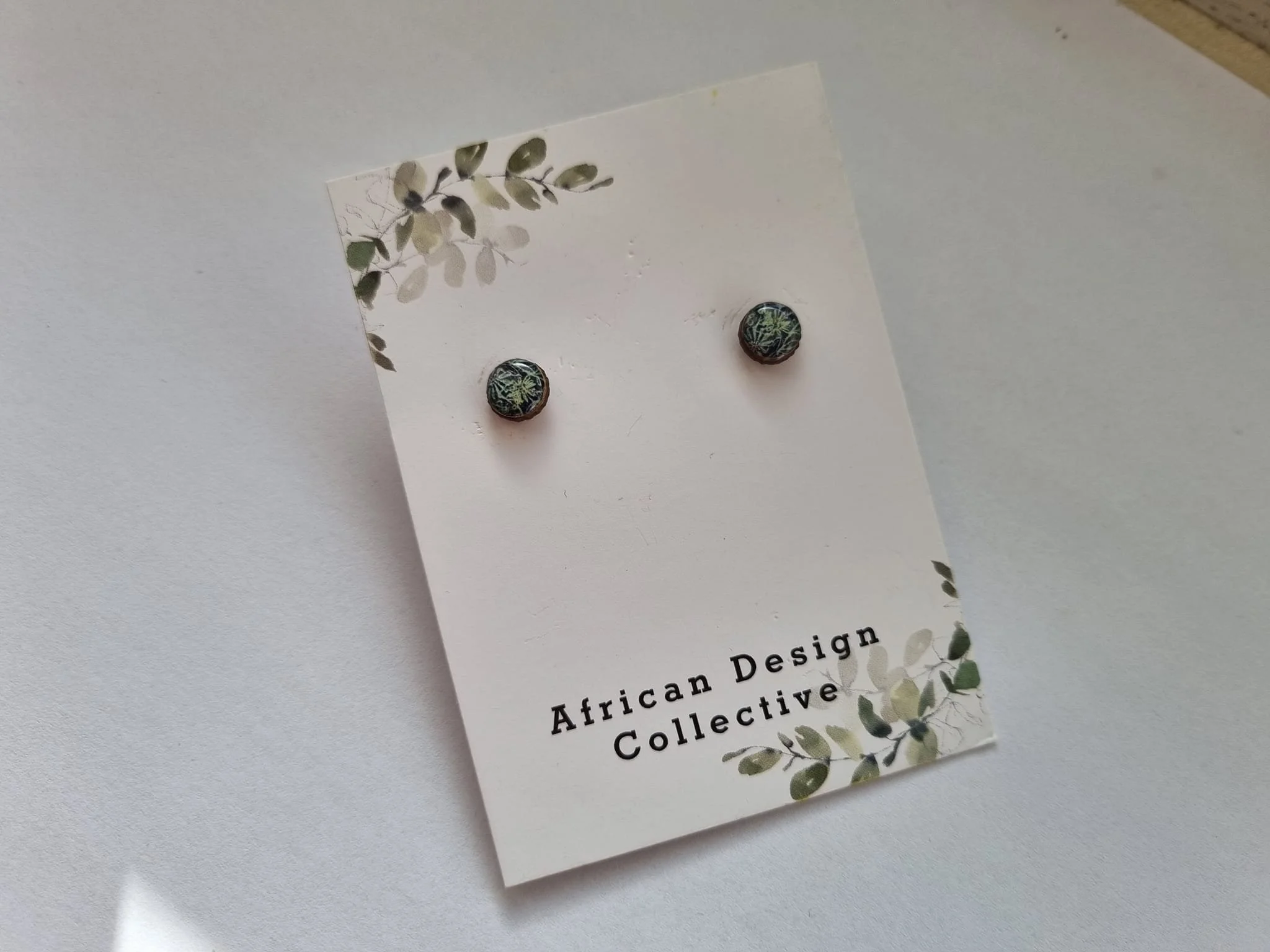 Misty Green Landscape Mini Studs