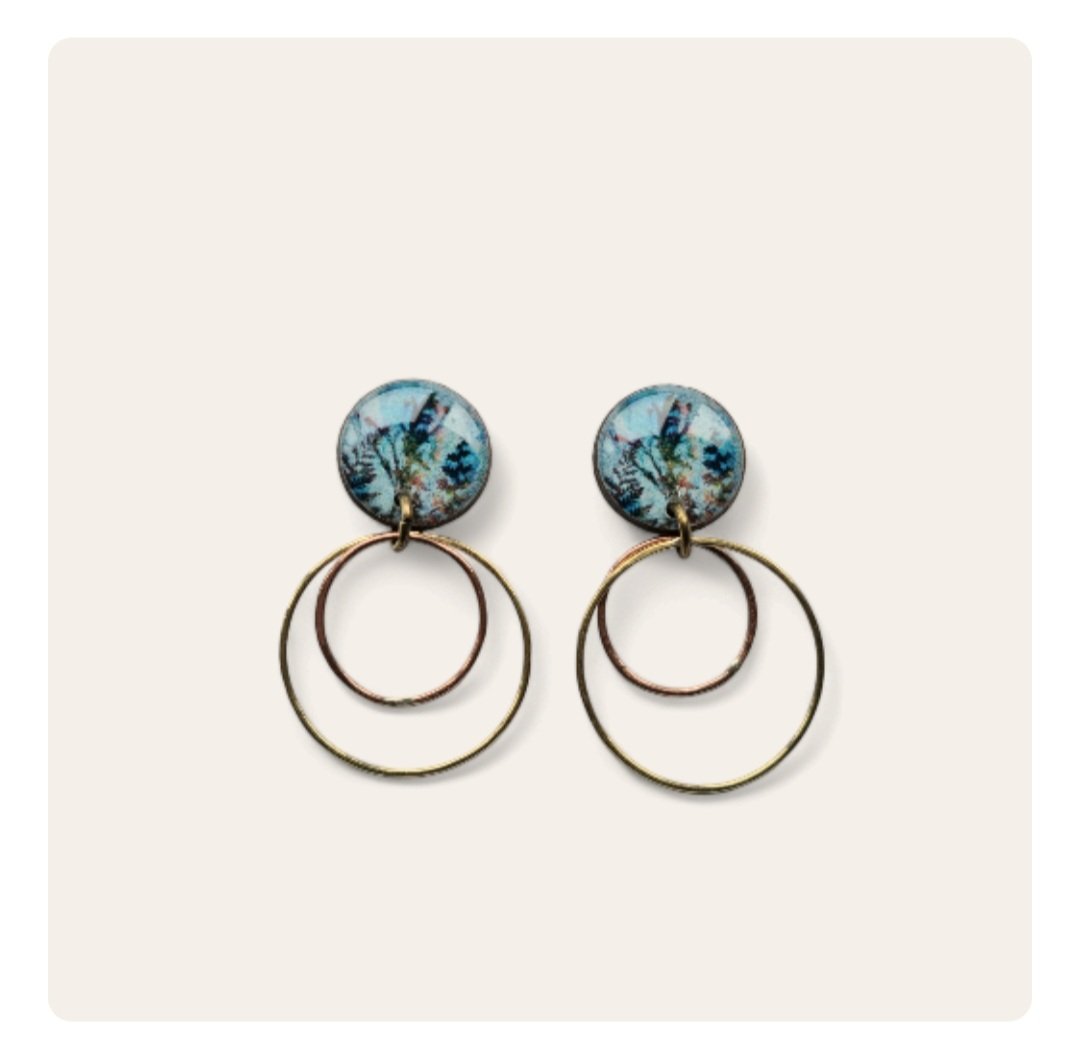 Mountain leaves double hoops