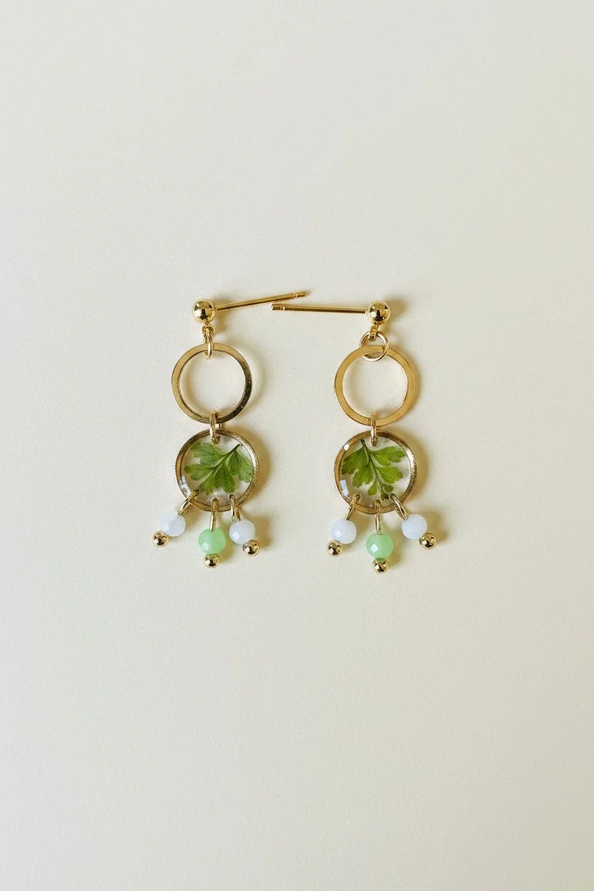 Botanical Fern Bohemian Earrings