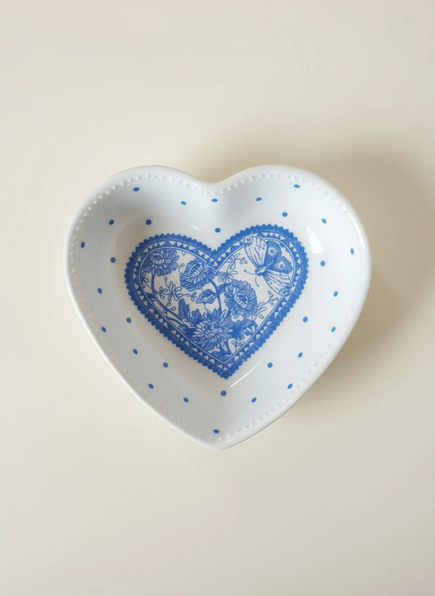 Blue Heart Shaped Dish