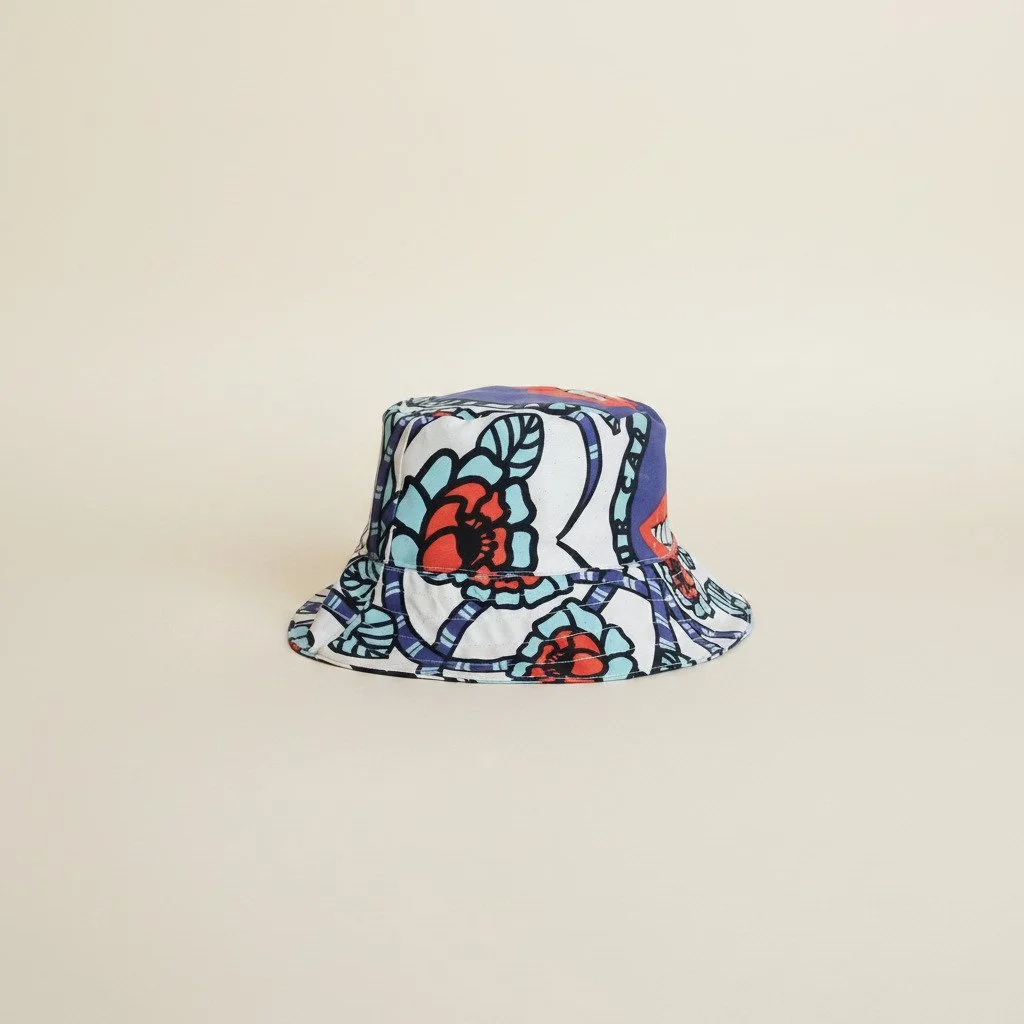 Whimsical Flora Bucket Hat in Purple (Cop)