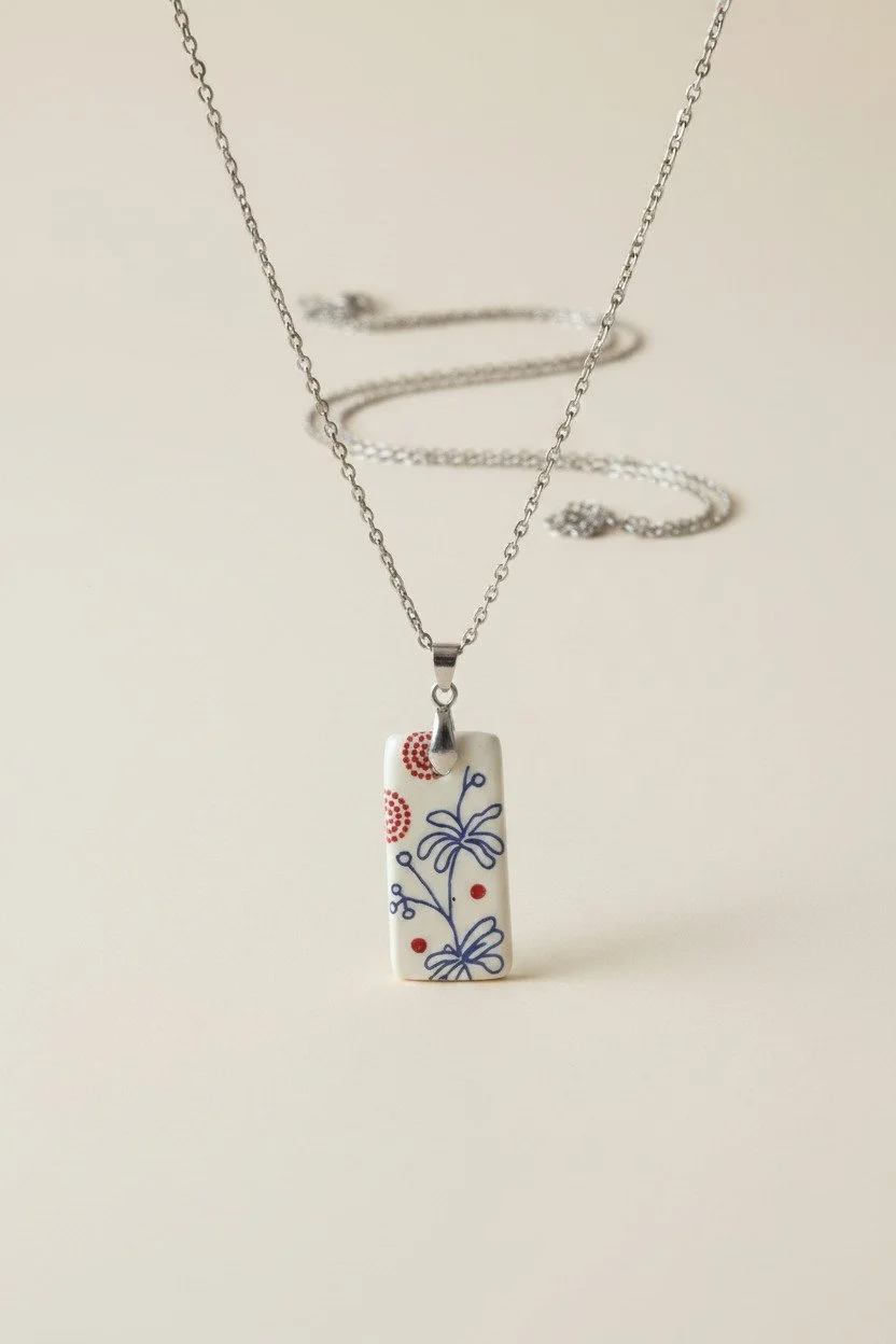 Whimsical Bloom Ceramic Necklace