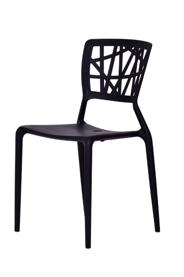 Outdoor Chairs Stackable, Black Plastic Chairs Outdoor