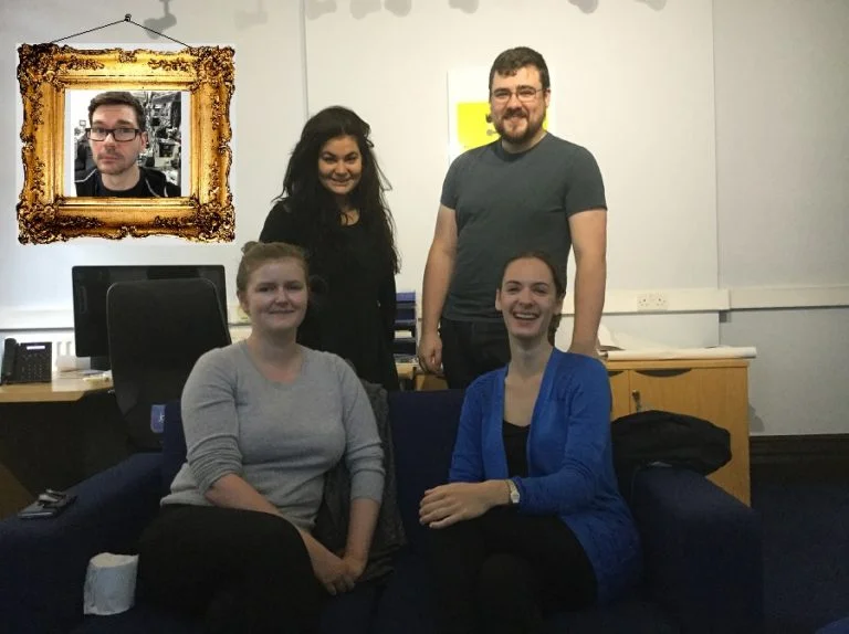 Fighting back the tears at our final Blogger Meeting. Yes, we do really have a painting of Stuart hanging in our office (…sadly I didn’t acquire any Photoshop skills during my time as a blogger). He couldn’t make the meeting, as he and his partner just had a baby! Congrats Stuart!