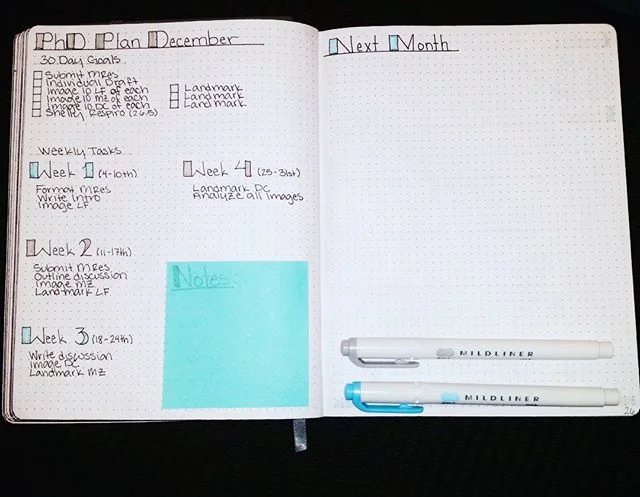 Example of a Bullet Journal for organising tasks! Photo by Tiffany Armstrong. Used with permission.