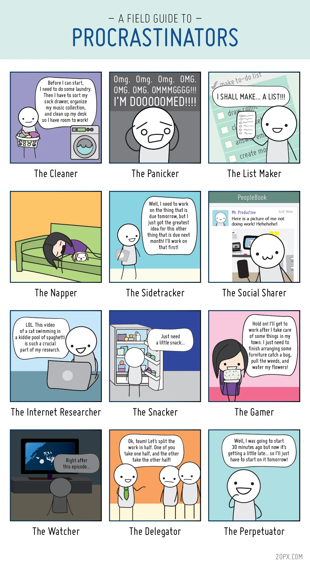 Fieldguide for procrastinators comic