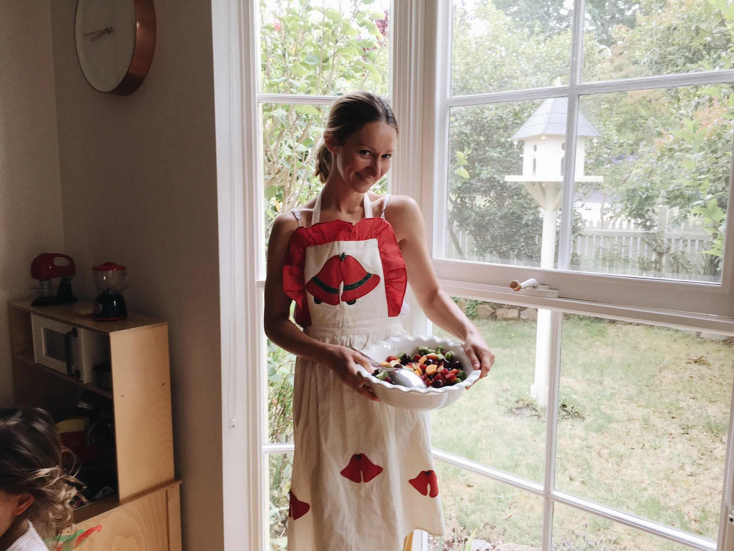 Happy in my Christmas apron.