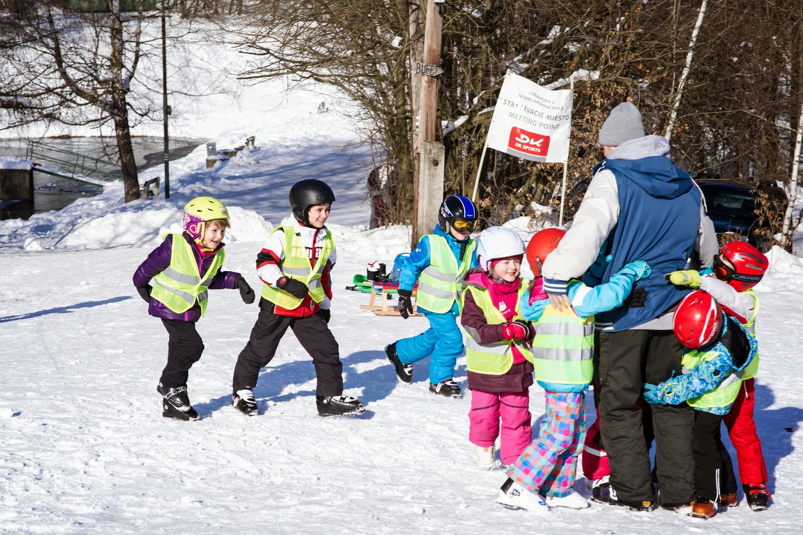 GIRAFFES 1 AND 2 AT A SKI COURSE