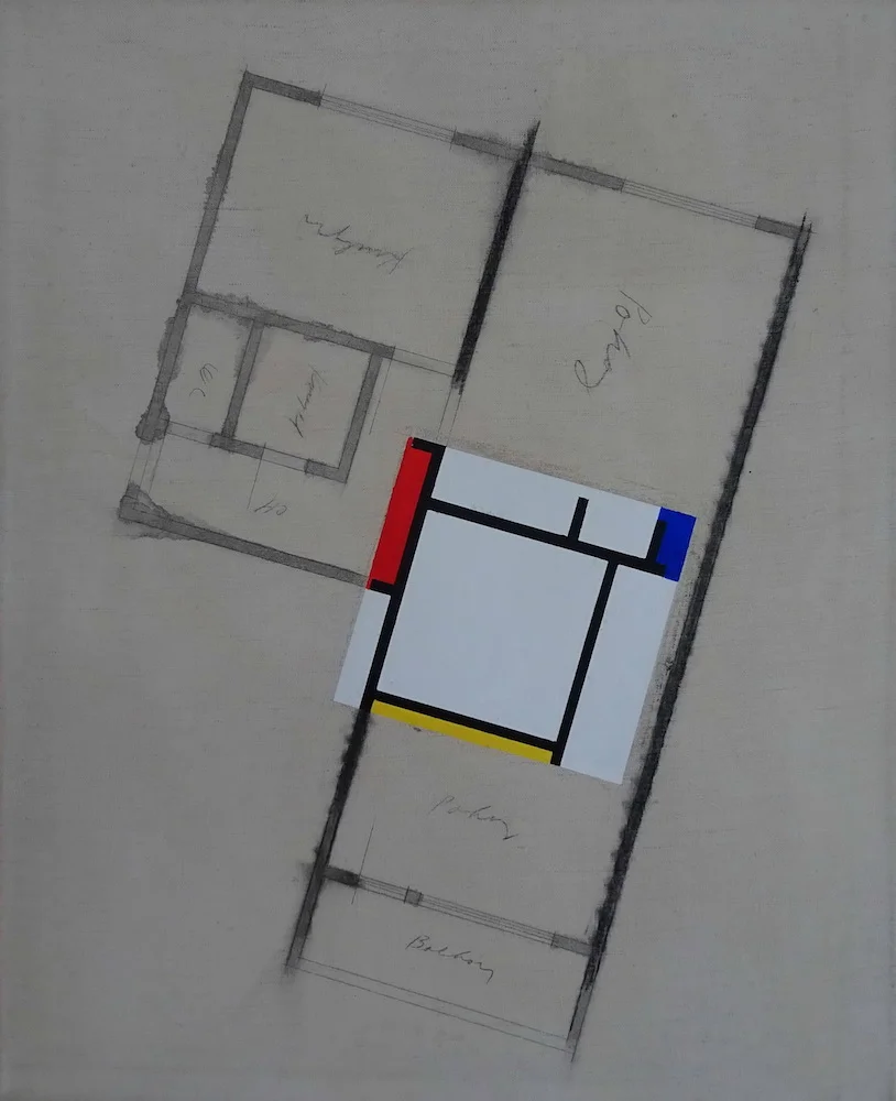 2000, Núdzový únik pre M. Šiguta, akryl na plátne, 79,5x62 cm