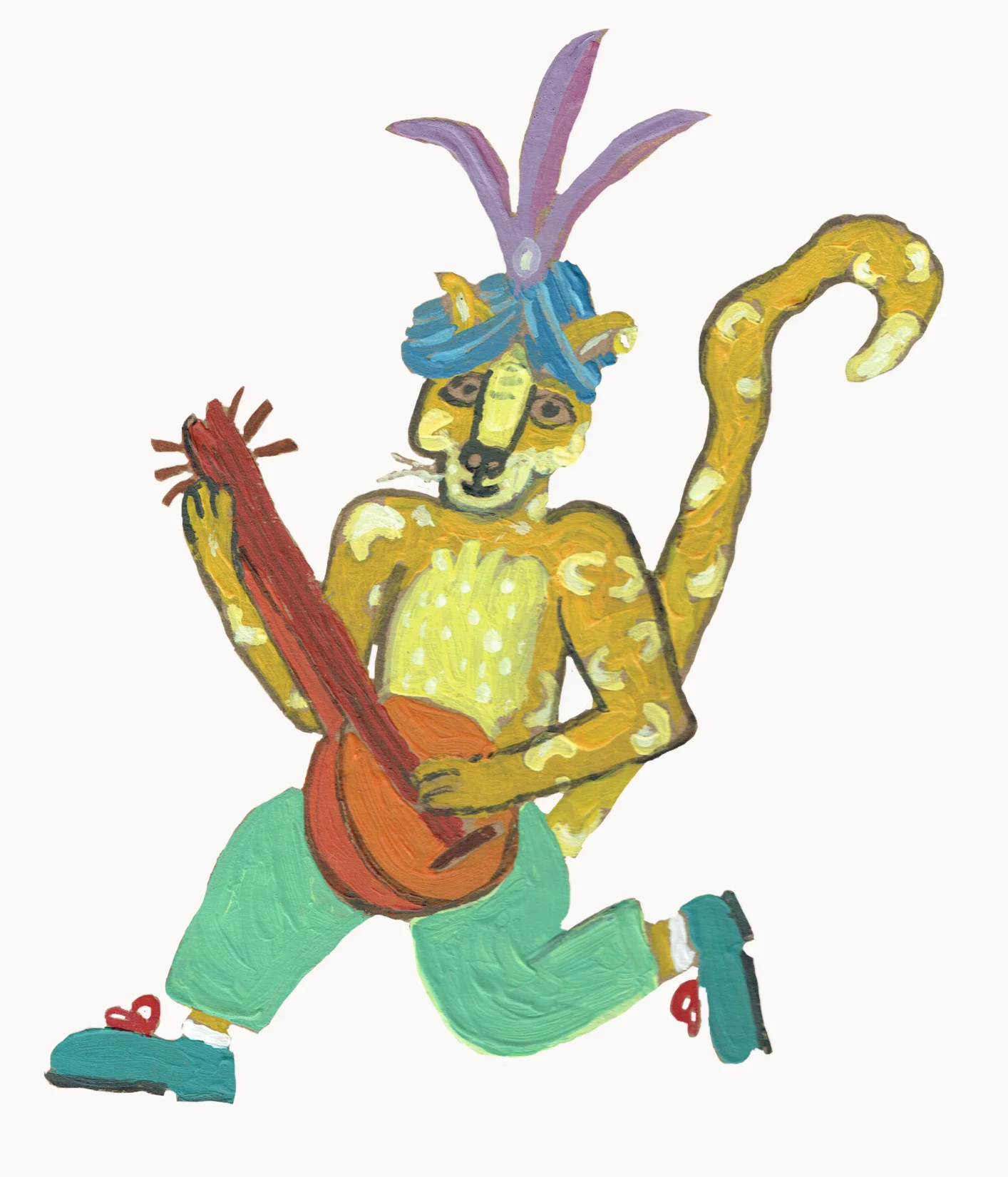 A lute-playing leopard