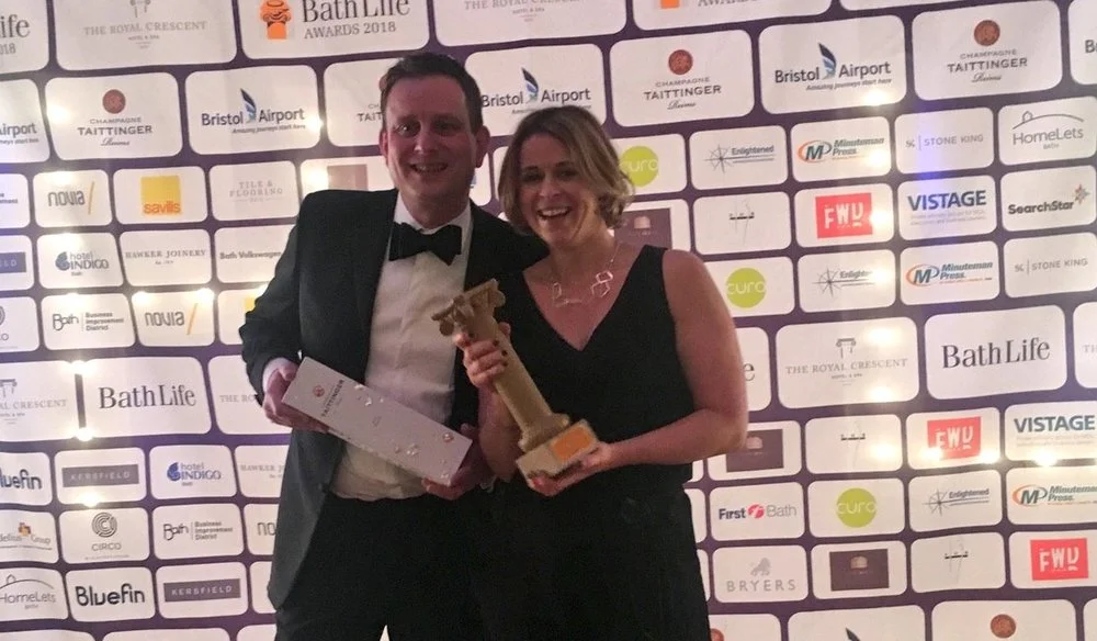 EZ Education Founders Nicola Chilman and Tom Minor at the Bath Life Awards 2018