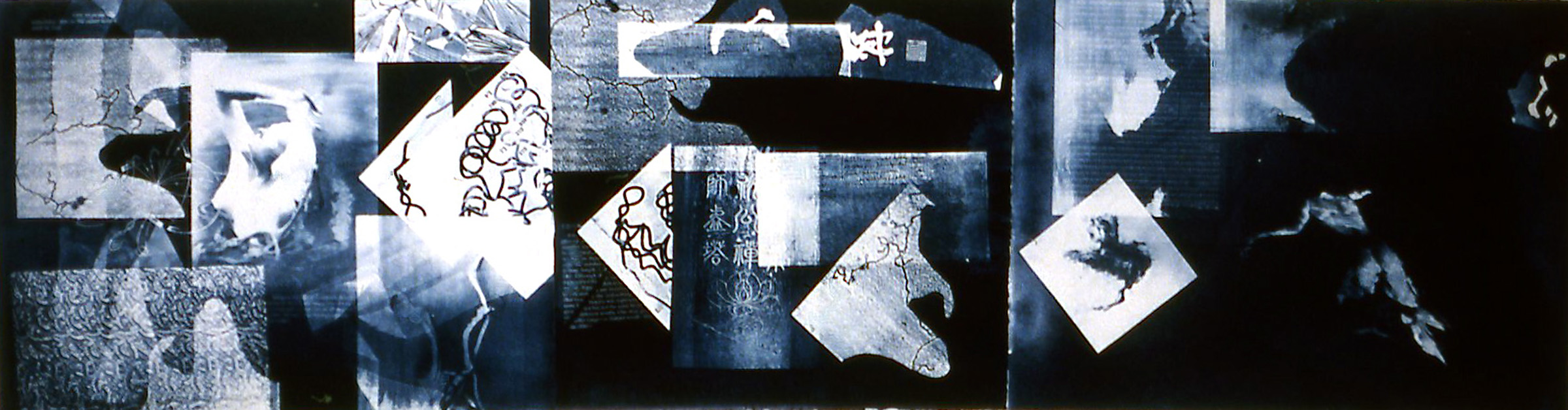  Imagine Traveling Counterclockwise, 1996, Cyanotype on paper, 17 x 65 