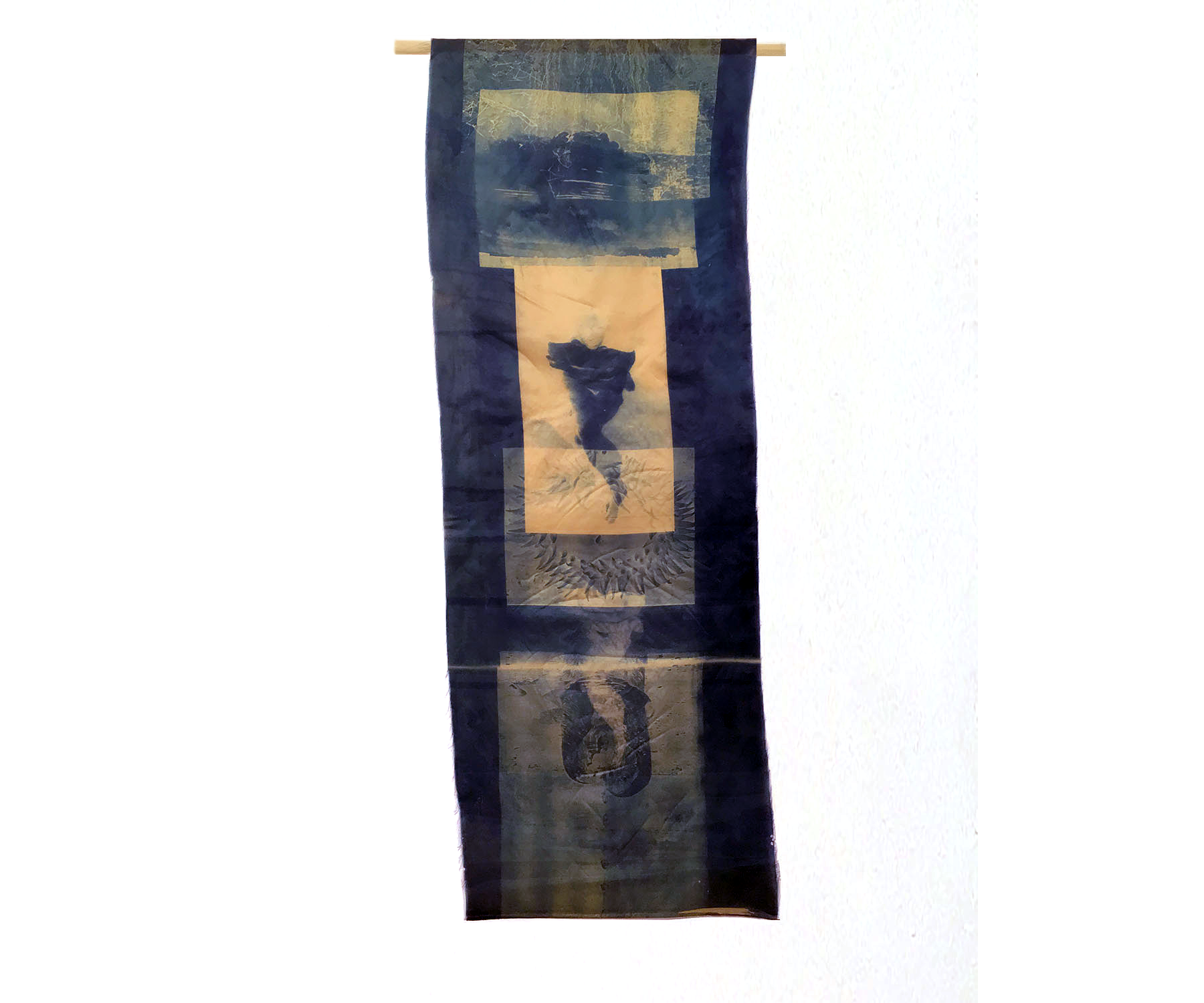  Woman/Water II, 1996, Cyanotype on Silk, 12 x 35 