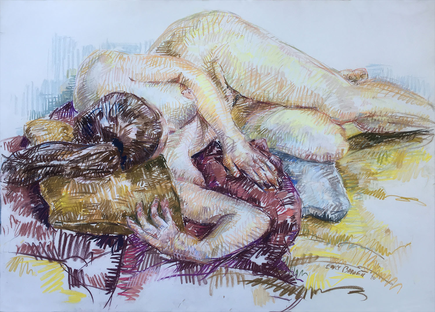 Reclining Model with Ponytail, 1984, 30X44 .jpg