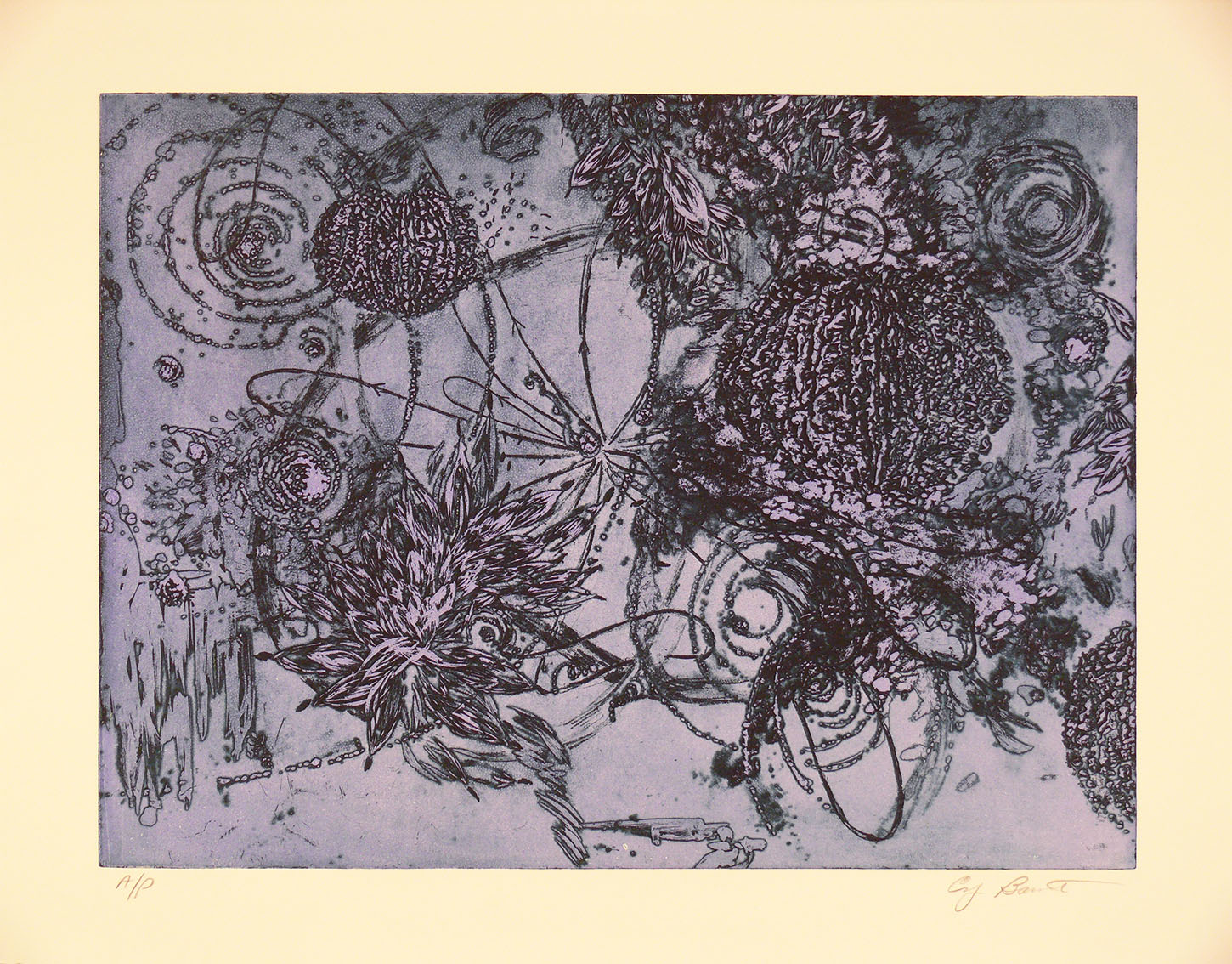  Microcosms Violet, 2006, Viscosity Etching, 22 x 30 