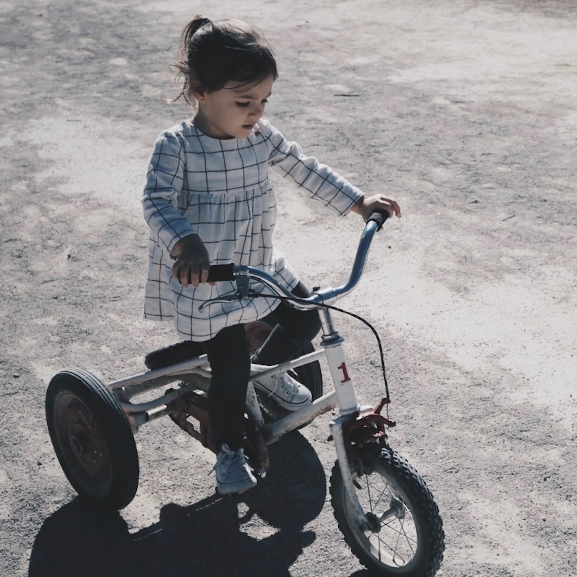 child on a tricycle