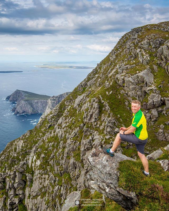 Probably the best view in Ireland. The weather was superb on Achill island, Co. Mayo in Ireland's west. So nothing for it but to make the steep climb up to the peak of Croaghaun. The peak is usually shrouded in cloud and rain. The 360 views across Cl