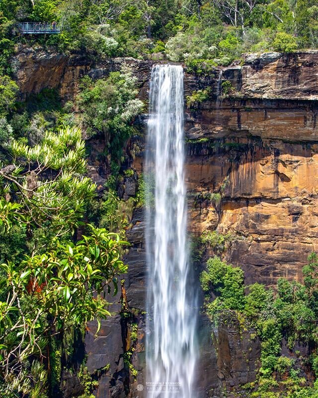 Fitzroy Falls is the jewel of Morton National Park in the Southern Highlands of New South Wales,  Australia. As the picture depicts it's beautiful, with a cliff rim walk that allows you take in this 80m waterfall from many vantage points. I took this
