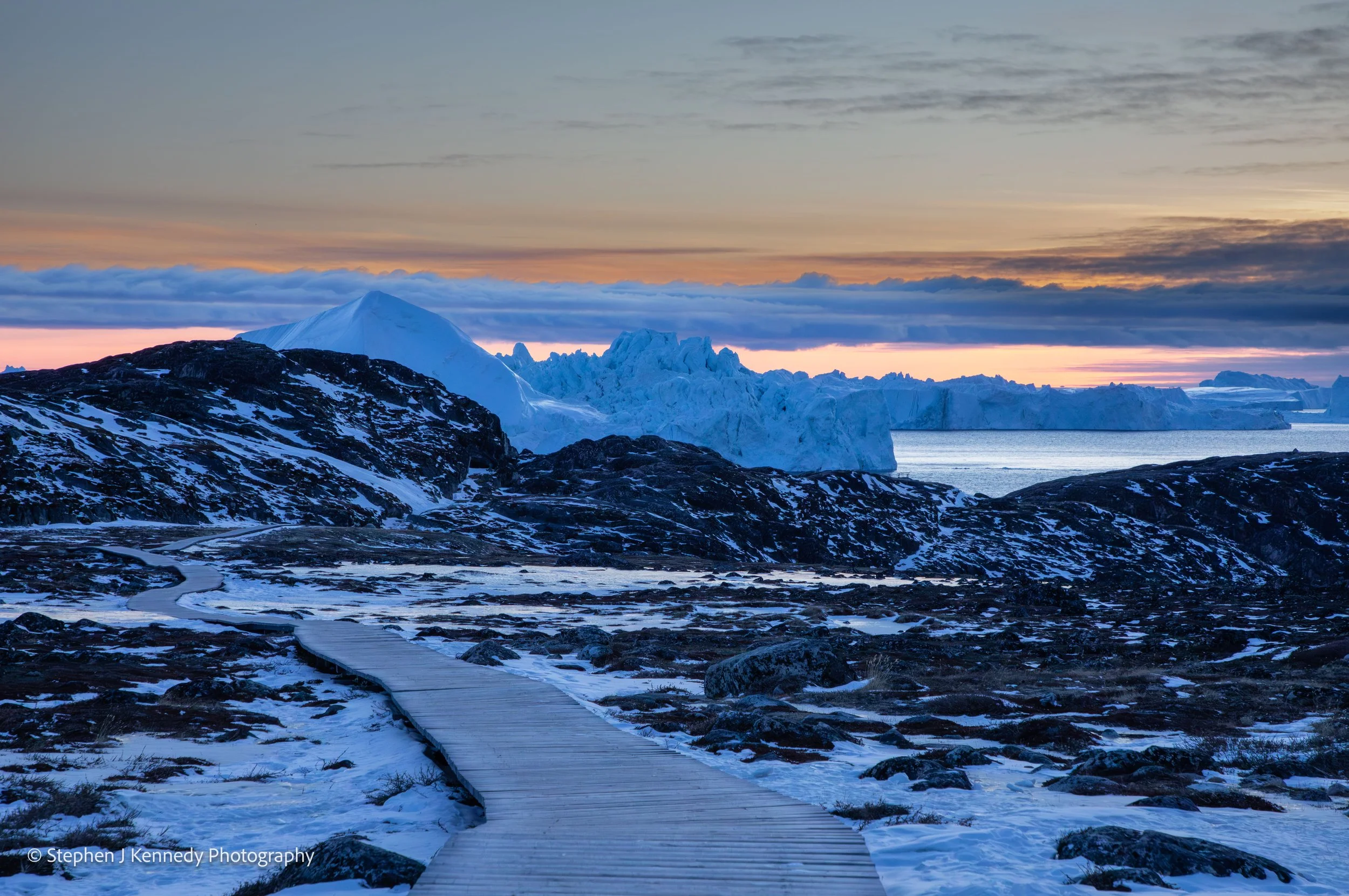 Sunset over Ilulissat Icefjord
