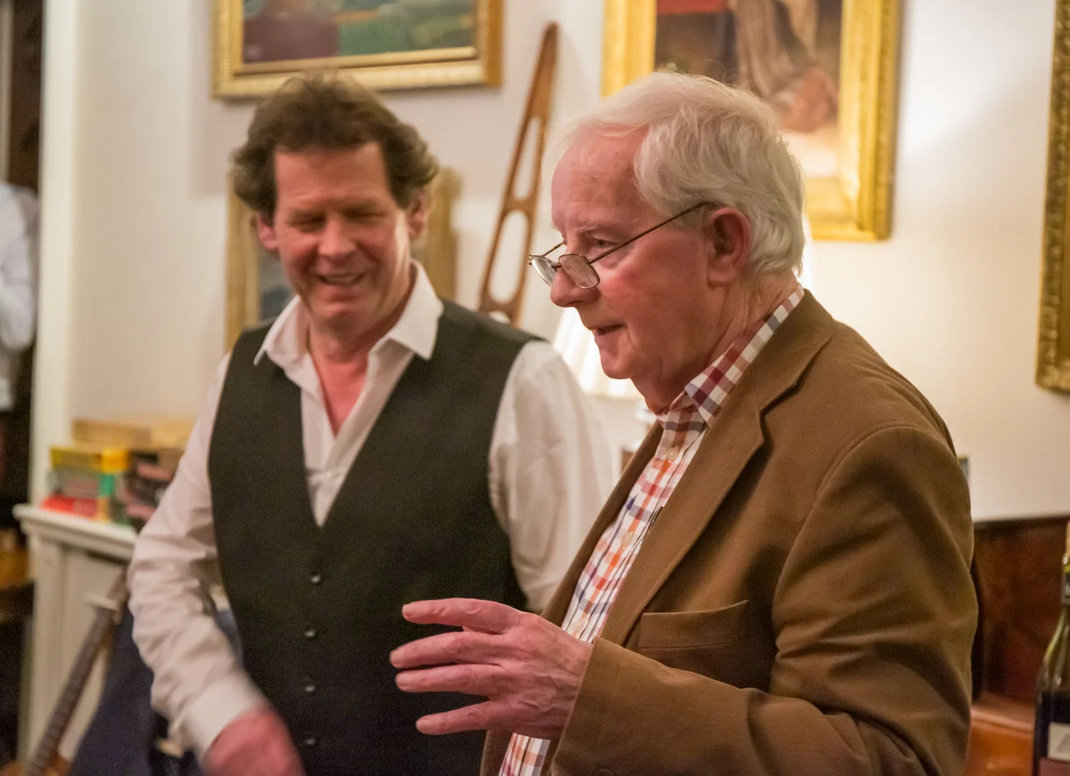 Tony enjoying fellow poet Michael Coady’s response to the book.