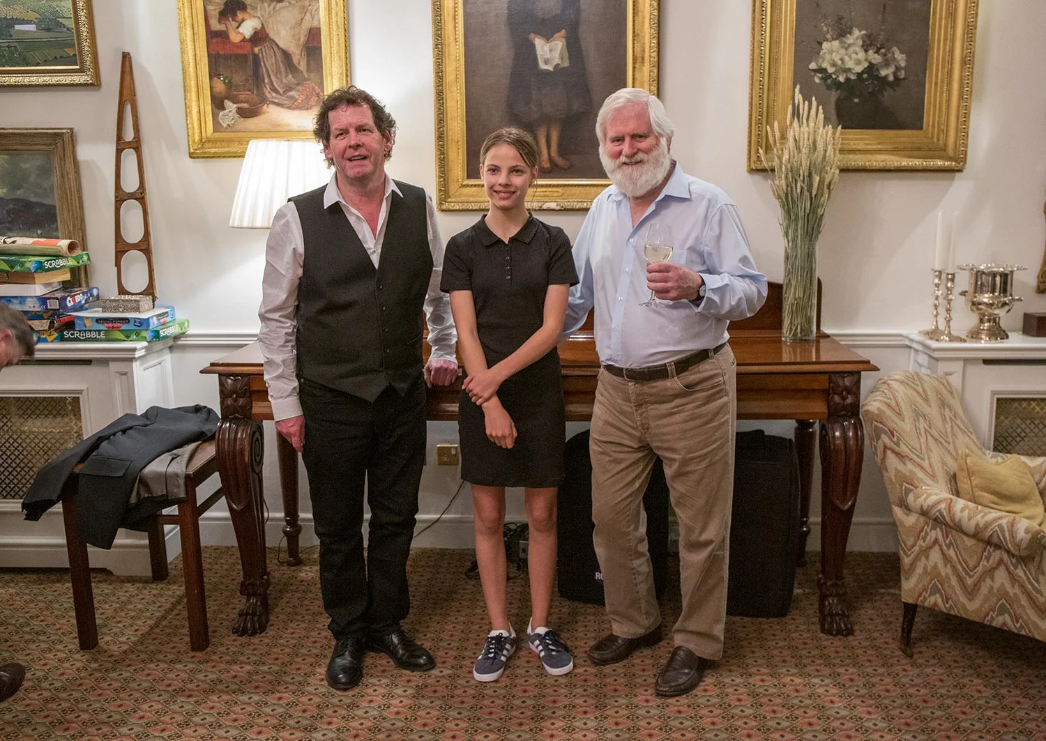 Tony, John and Alexandra Savage - who read the introductory poem at the launch.