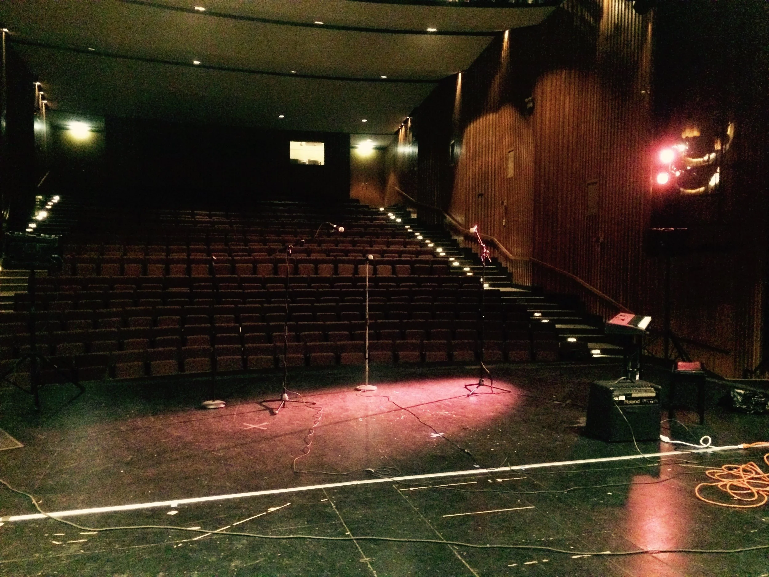Working on sound and lighting Mullady Theatre April 6th, 2015