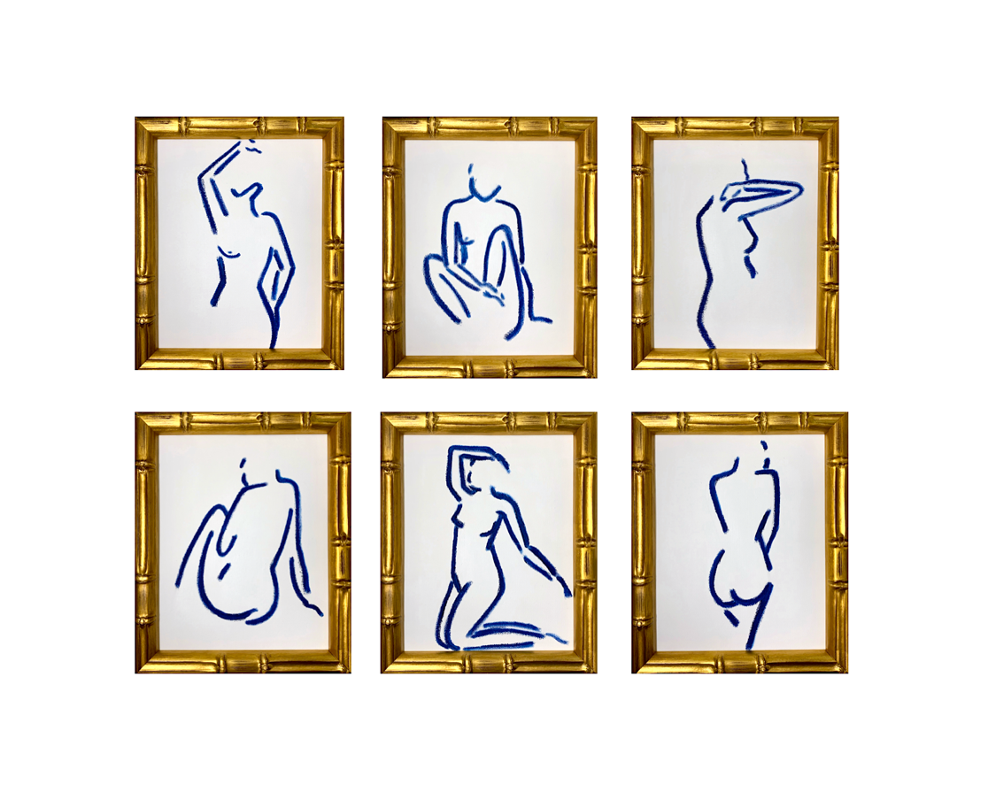 Female Figure Study, Prussian Blue (6)