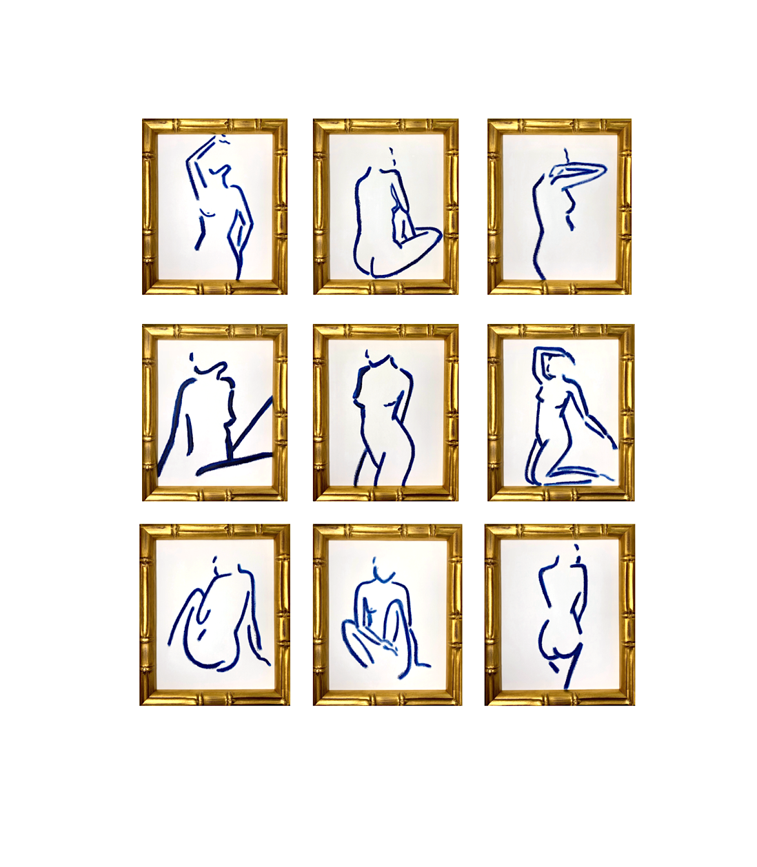 Female Figure Study, Prussian Blue (9)