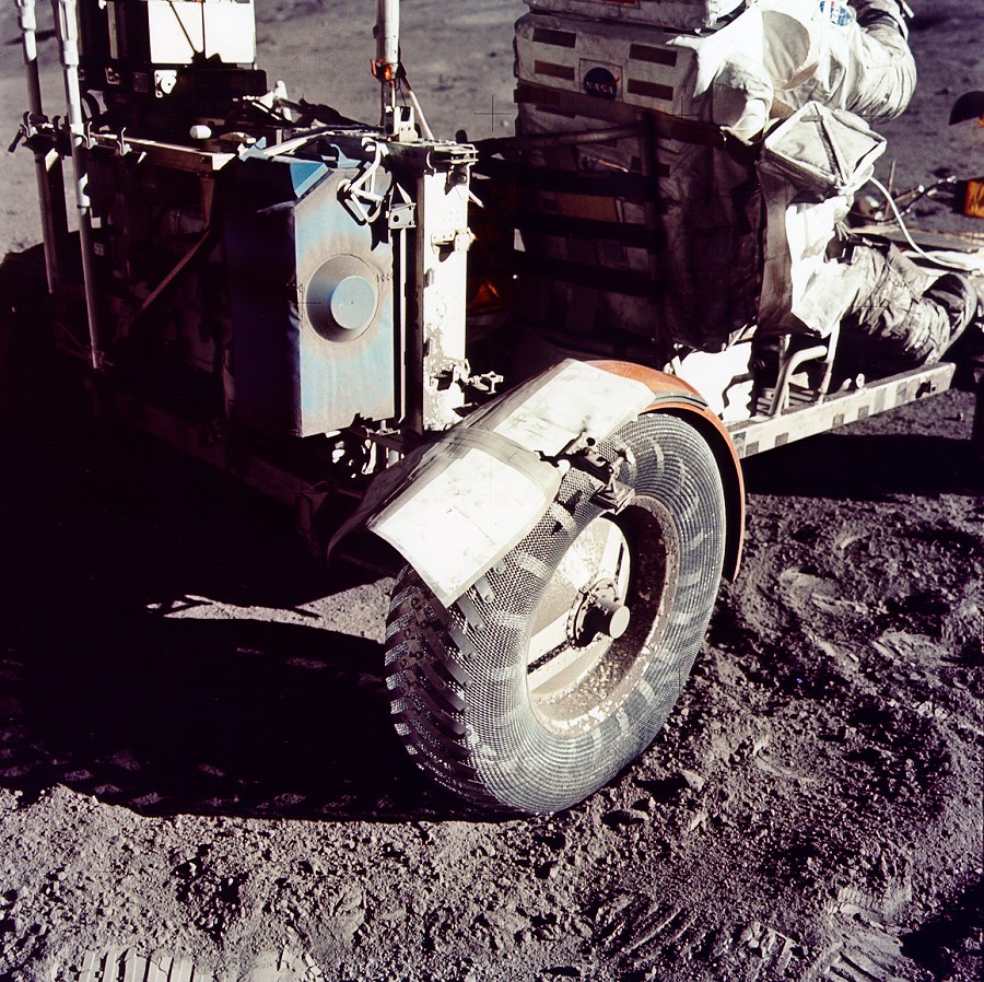Lunar rover tire - Inspiration for the door comes from the sprung metal pattern.