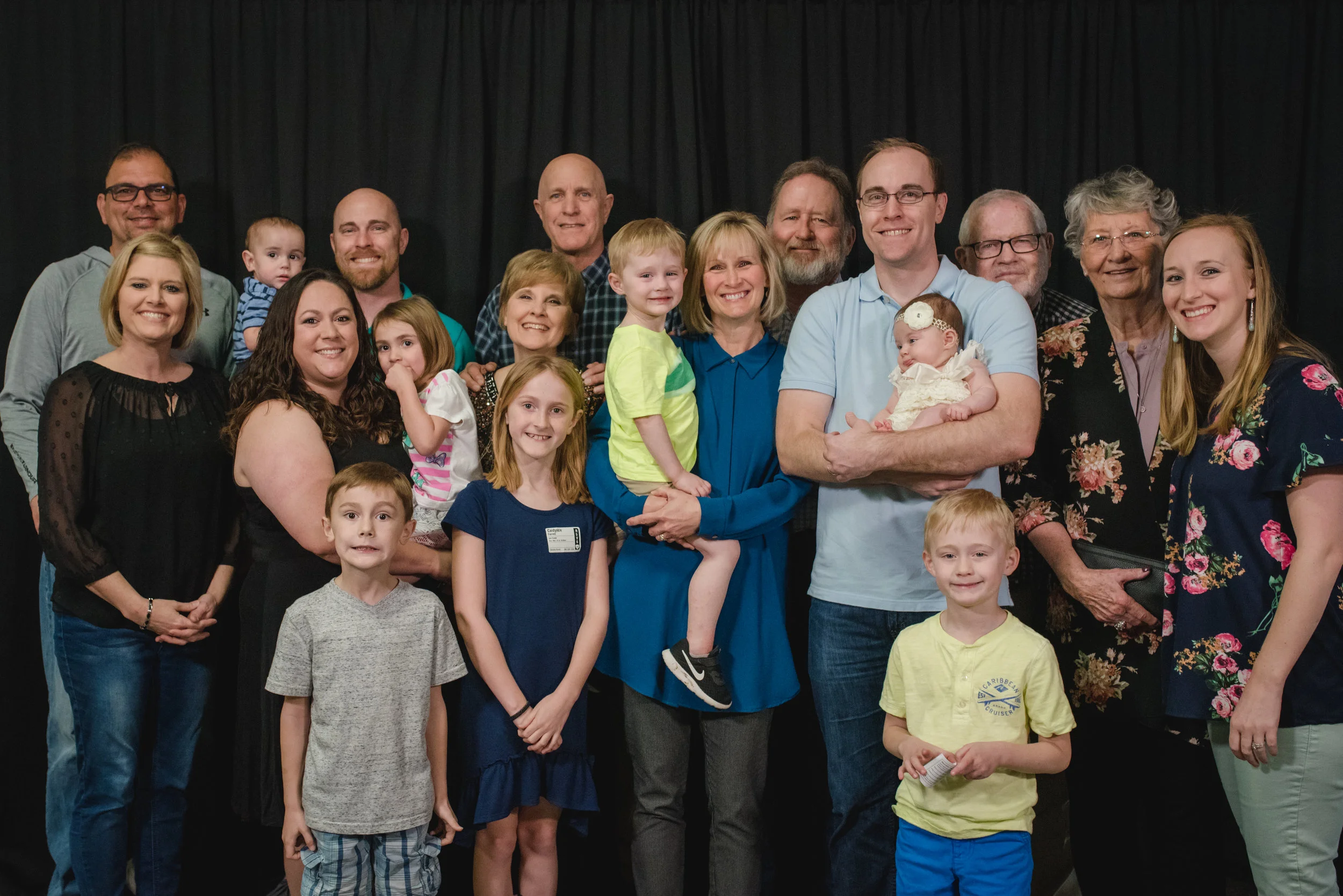 Jacob and Amanda pictured with some of their family and friends