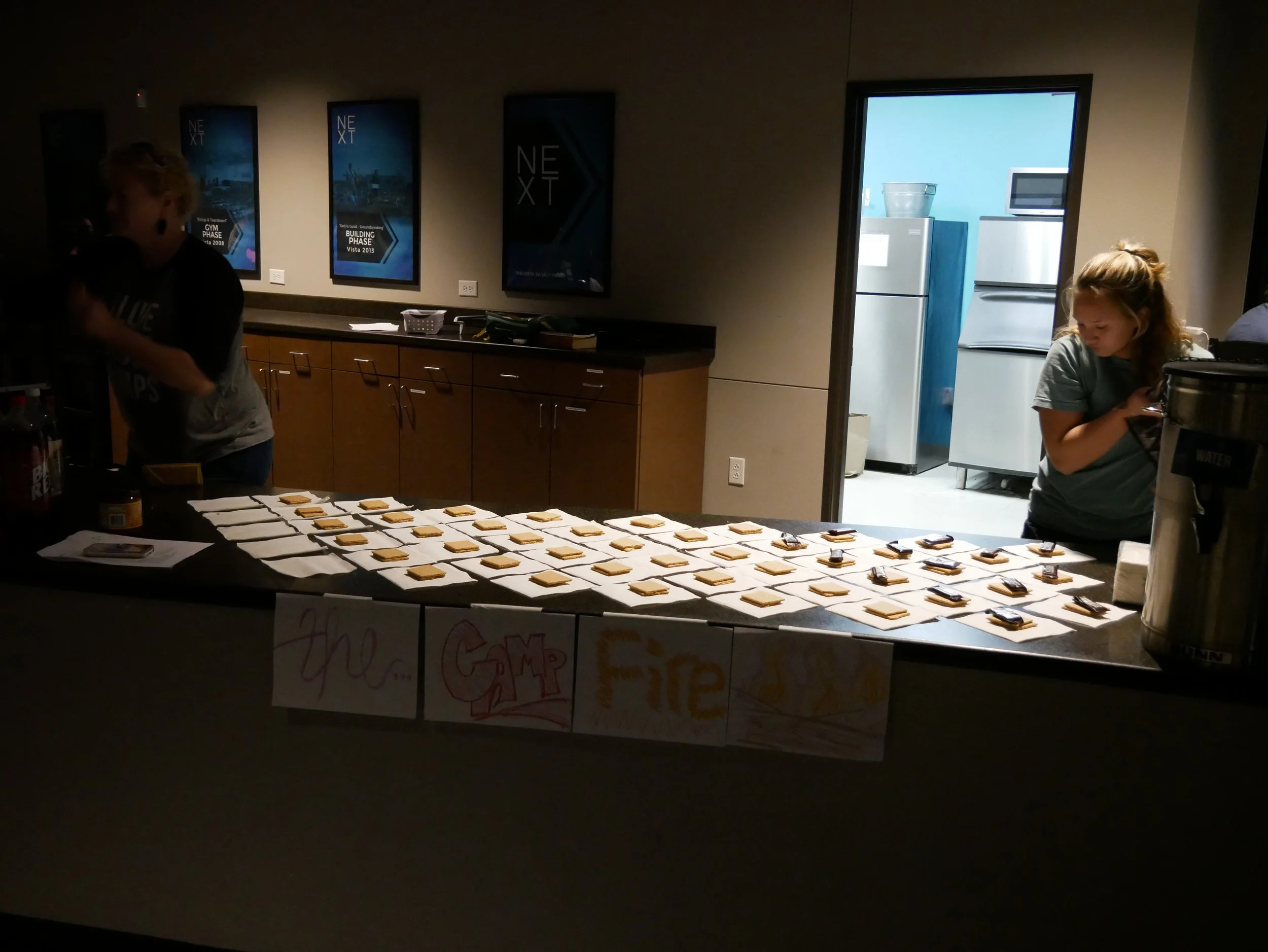Indoor s'mores were a must to avoid the rain and wind outdoors!