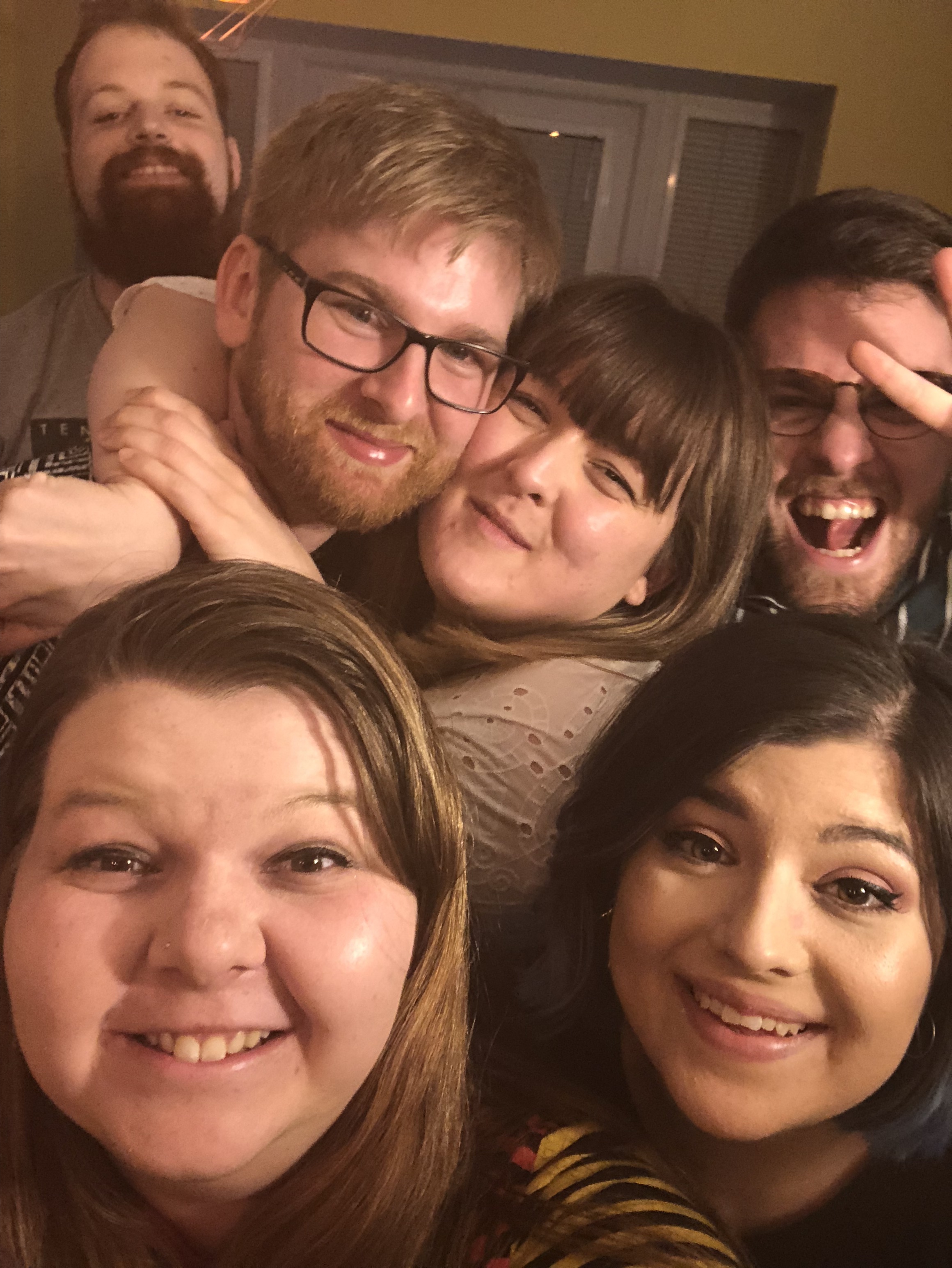 Sober me at the back. (everyone else is pretty drunk by this point).