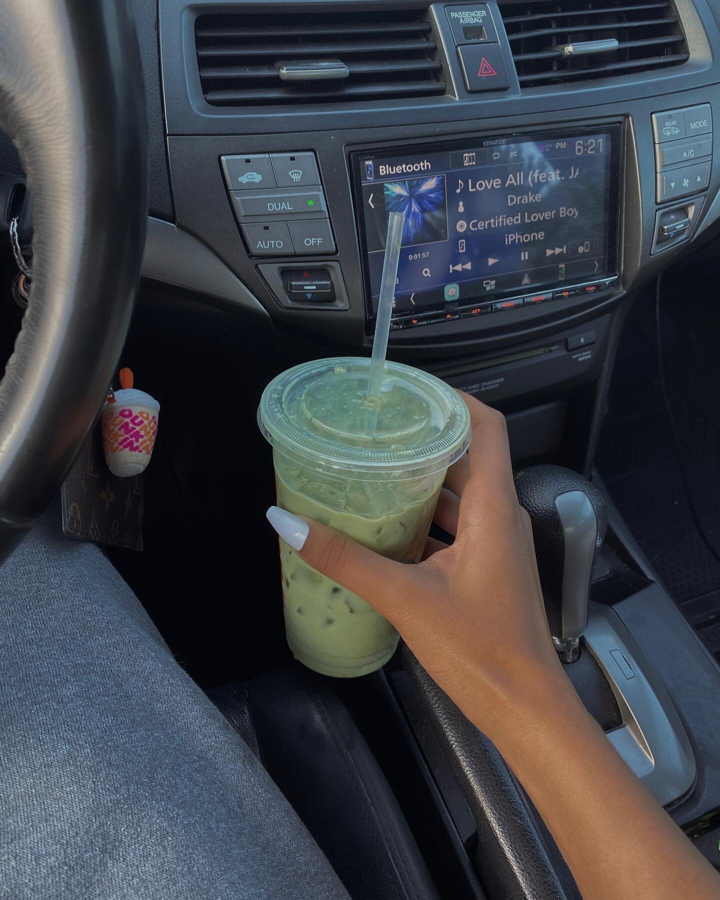 monday = cozy sweats &lt;3 just thought i&rsquo;d share my fav go to @dunkin bev! ☕️ an iced matcha latte w a pump of blueberry + french vanilla topped w cold foam. thank me later. (giveaway coming nxt week!!) #ad @pivotpr
