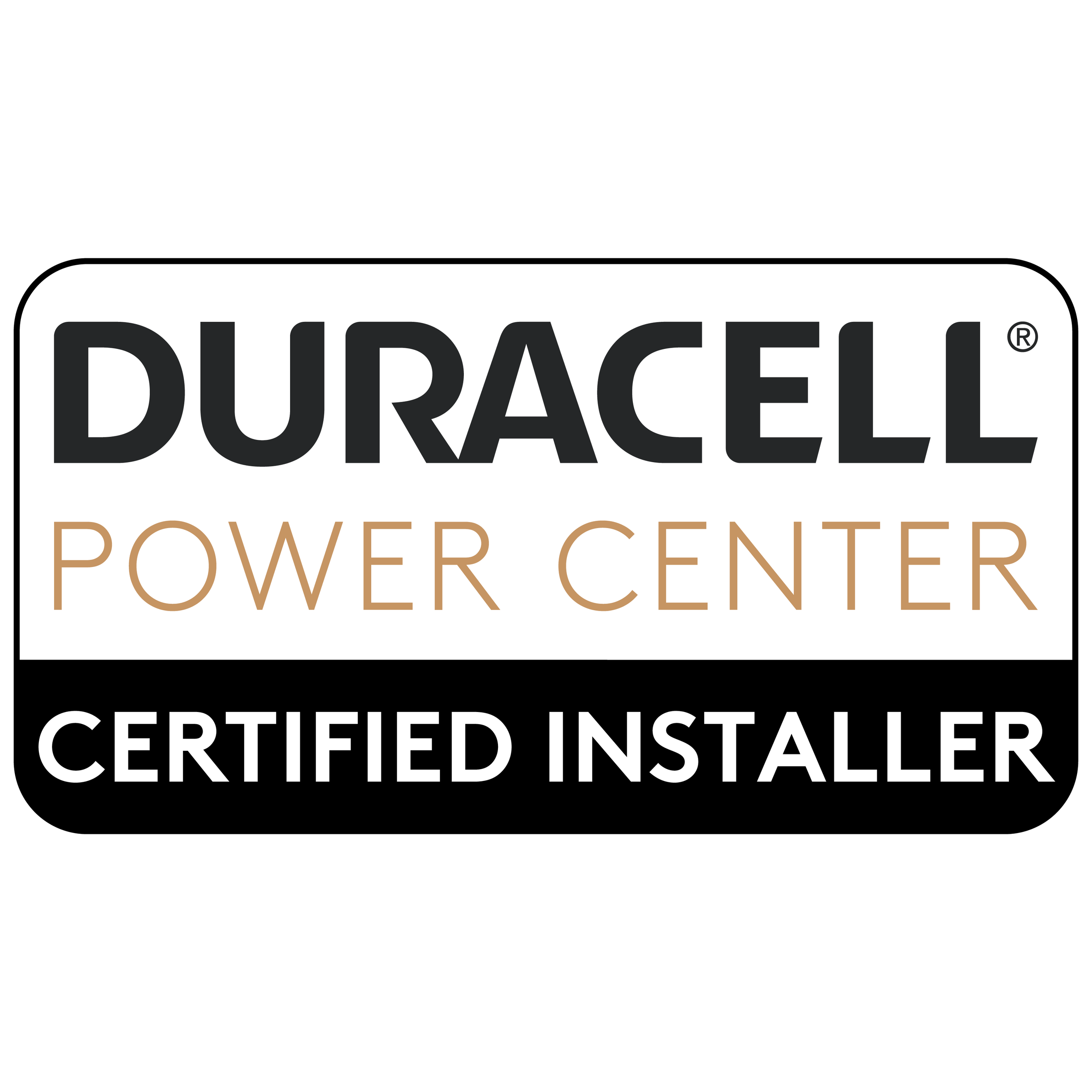 Duracell Power Center Certified Installer