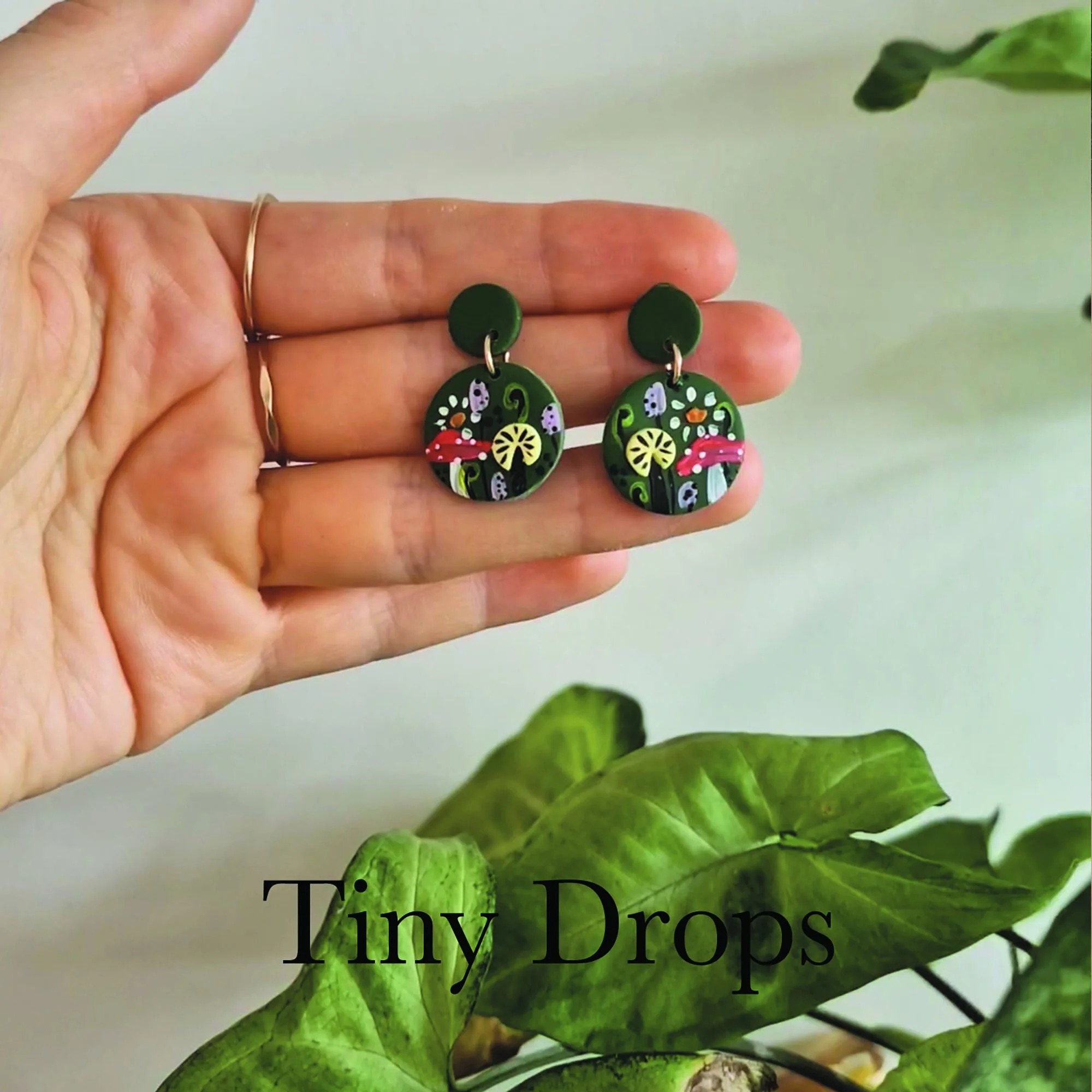 Mushroom Small Drop Earrings