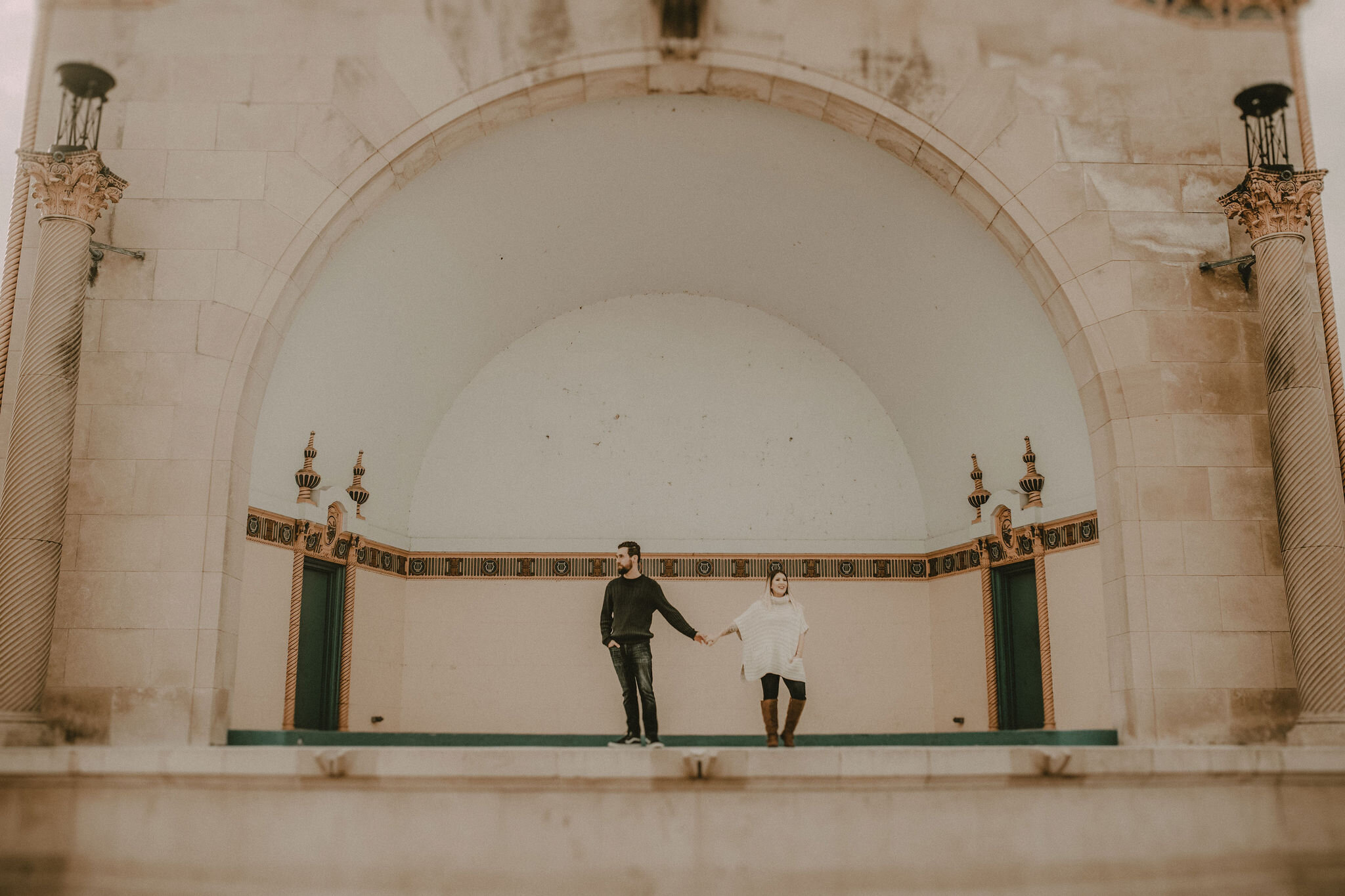 fun, downtown fall engagement | mark + jamie