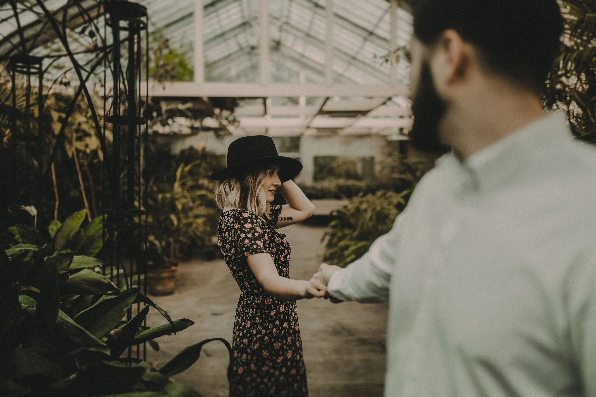moody, greenhouse + downtown session | sam + macee