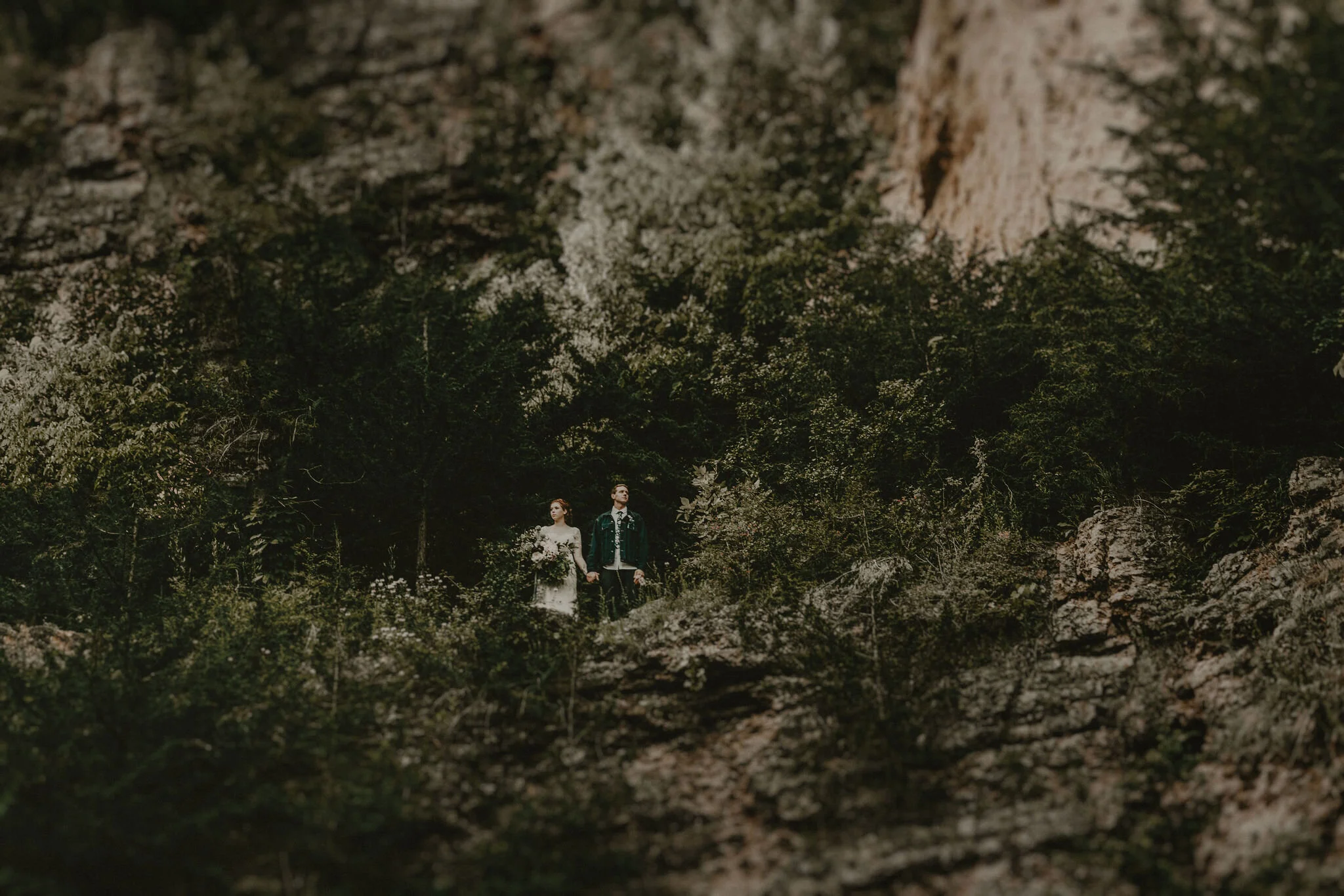cliffside, woodsy styled elopement