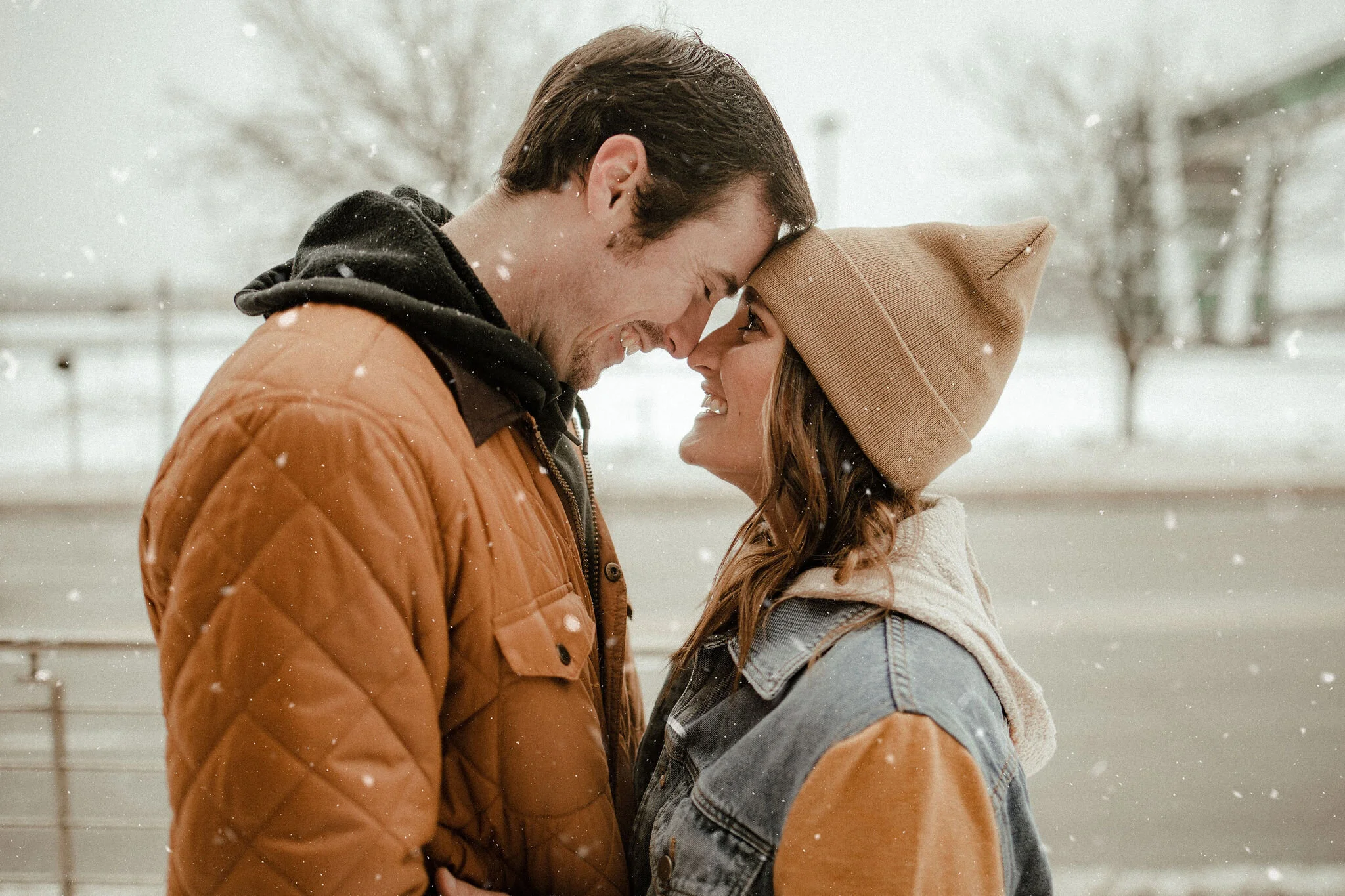 snowy, downtown session | lauren + lake