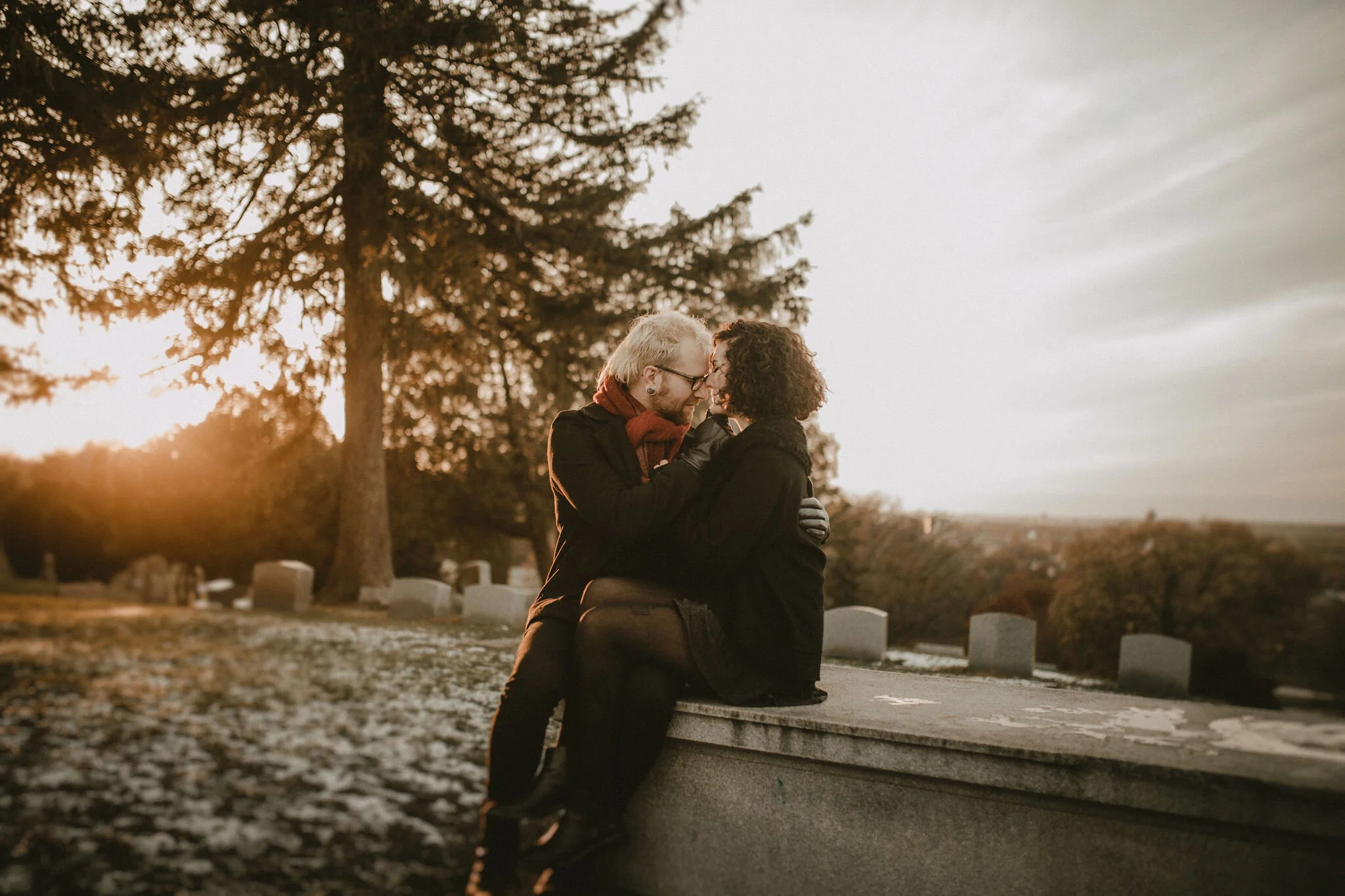  fall, cemetery couple session