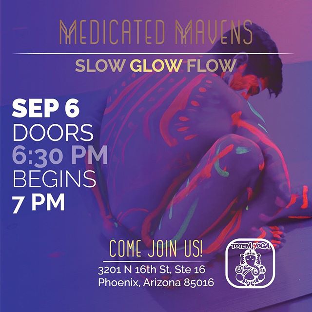 Join the Mavens this Friday night at @totem.yoga for a flow and glow experience you won&rsquo;t forget! 
Under the light-hearted, engaging charisma of a Sagittarius Moon, students will have the opportunity to get creative with neon body paint, and ge