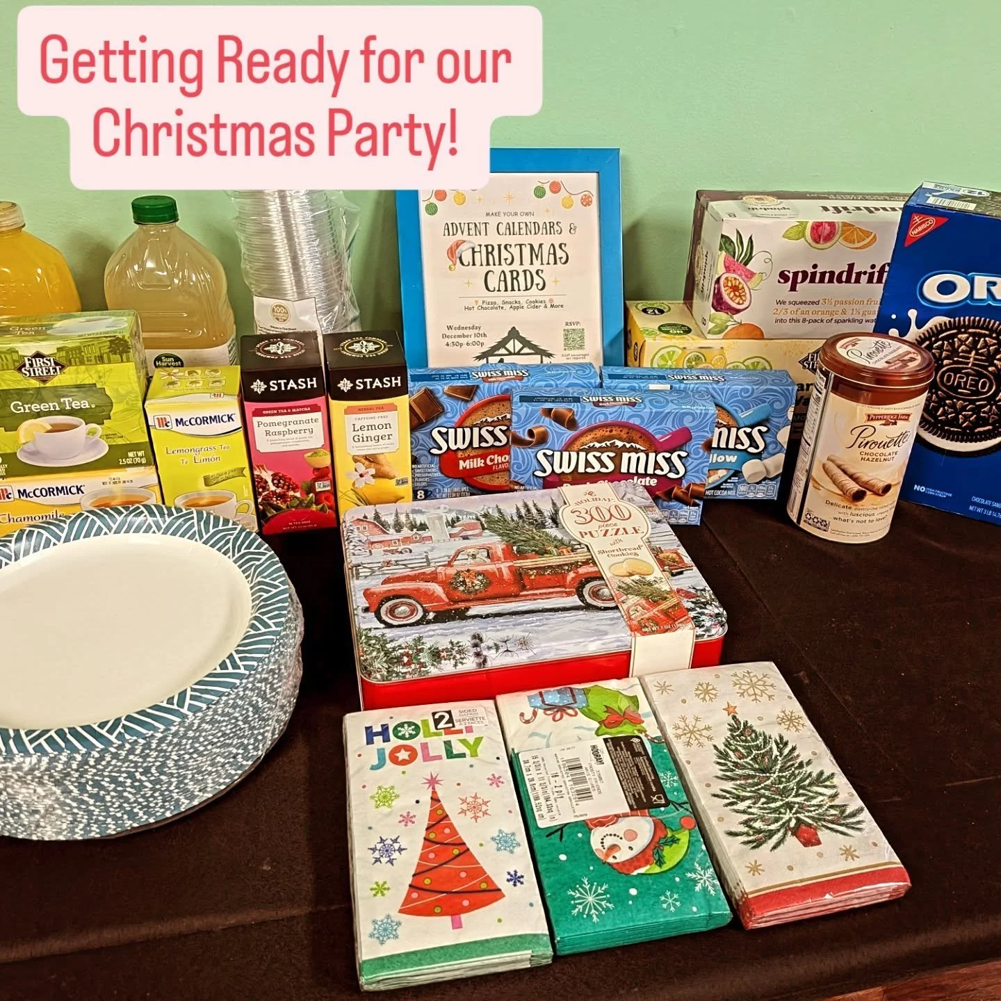 Come through! Christmas Party tomorrow, Wed, Dec 10 at 4:30p! We'll have pizza, snacks, and drinks! We'll have Christmas music and arts &amp; crafts supplies to make cards for your family and friends!