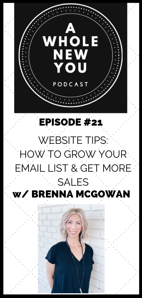 Brenna McGowan, emails, email marketing, websites, SEO, Google, key words, Welcome Series, freebies, pop-ups, MailChimp, blogs, About page, Home page, Products and Services, Pinterest, Headers, repurpose content, social media, Instagram