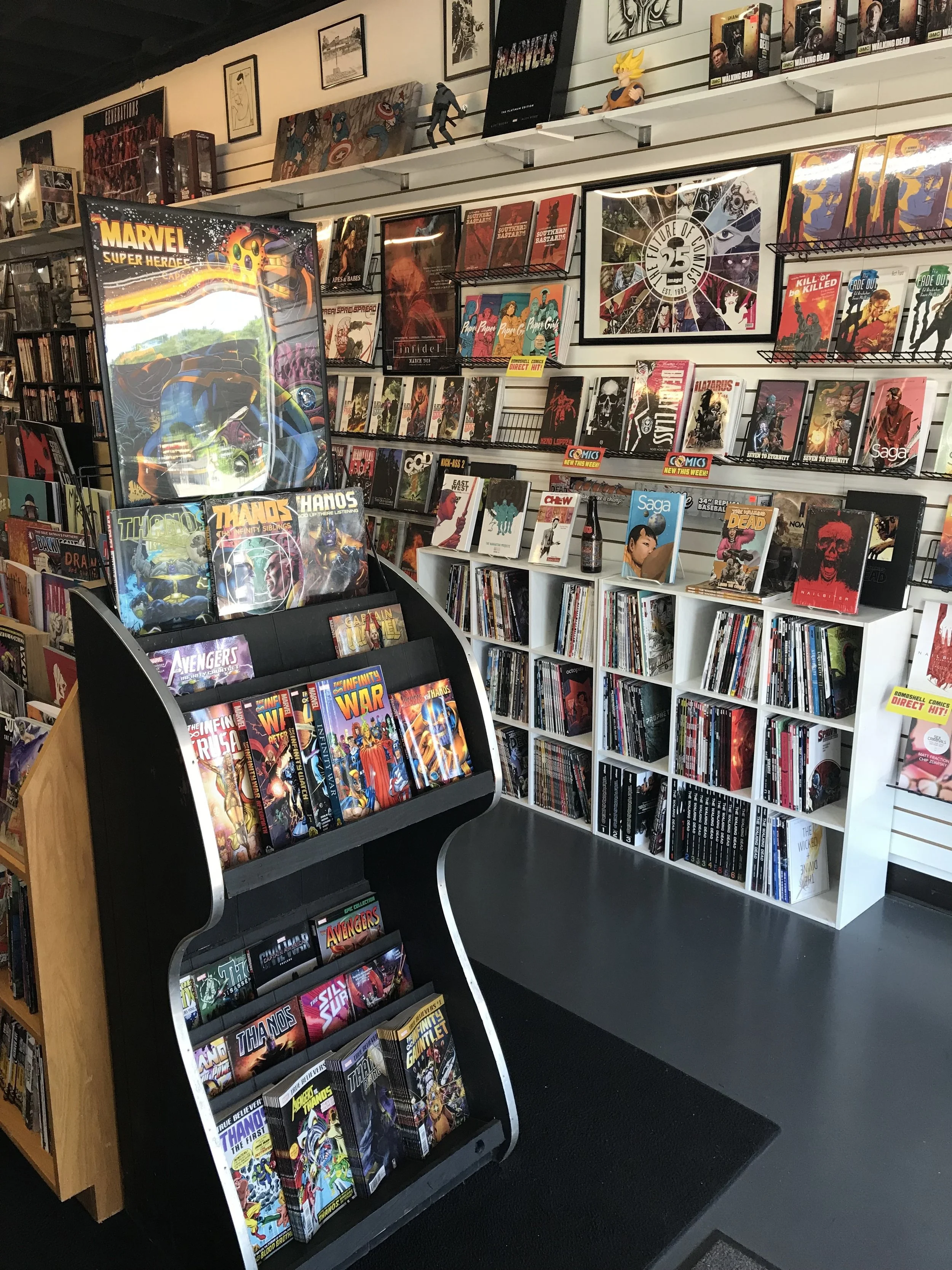 There's always something exciting on the display shelf up front.
