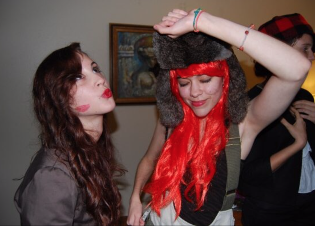 High school Kelli, with the Amy to her Molly, at an actual murder mystery party. (And yes, Kelli is completely sober in this pic and just enjoying the beauty of THEATRE!)