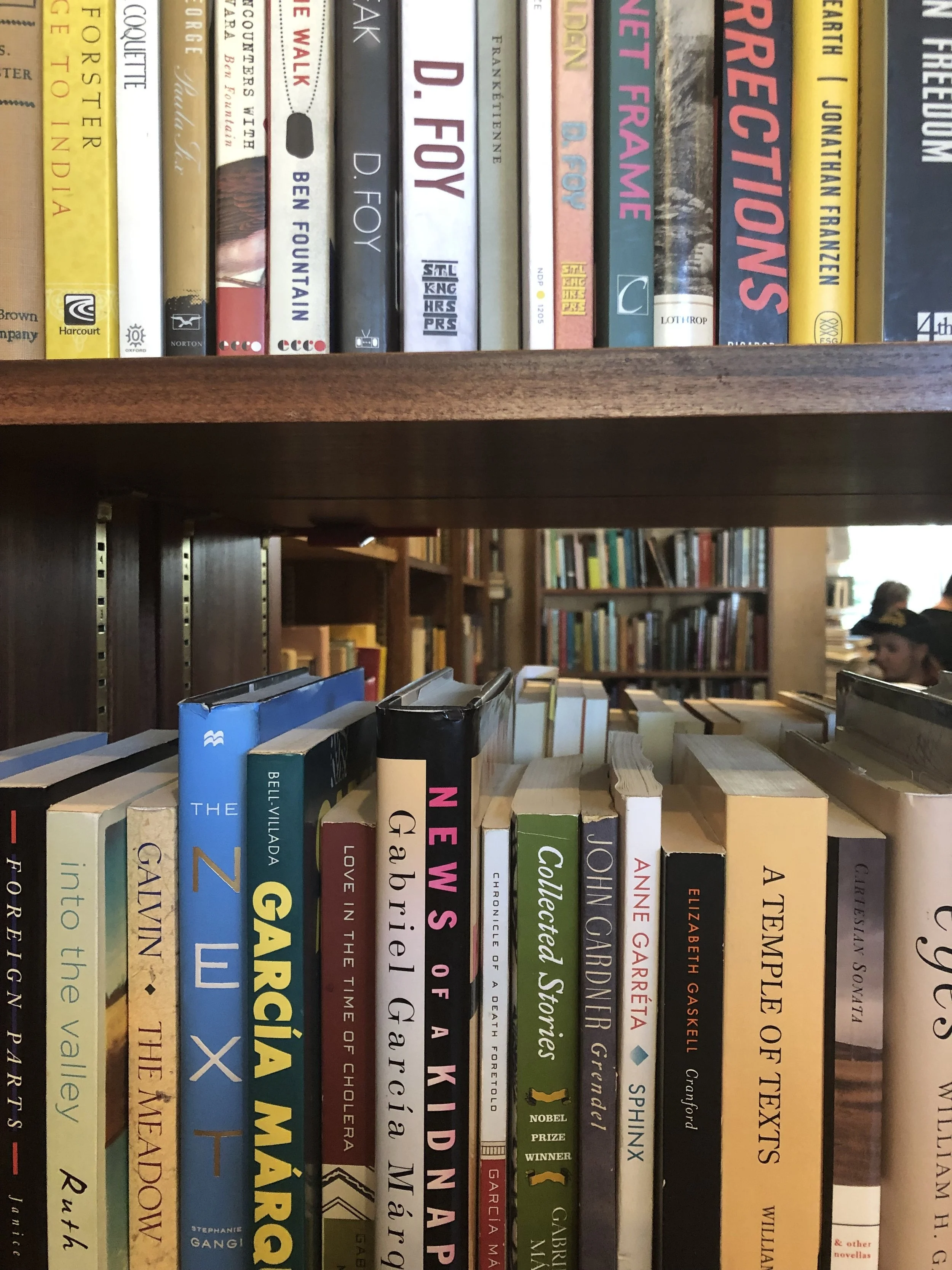 bonus pic of the kind of shelves you’ll find in every romantic comedy bookstore. your love interest could be standing on the other side!